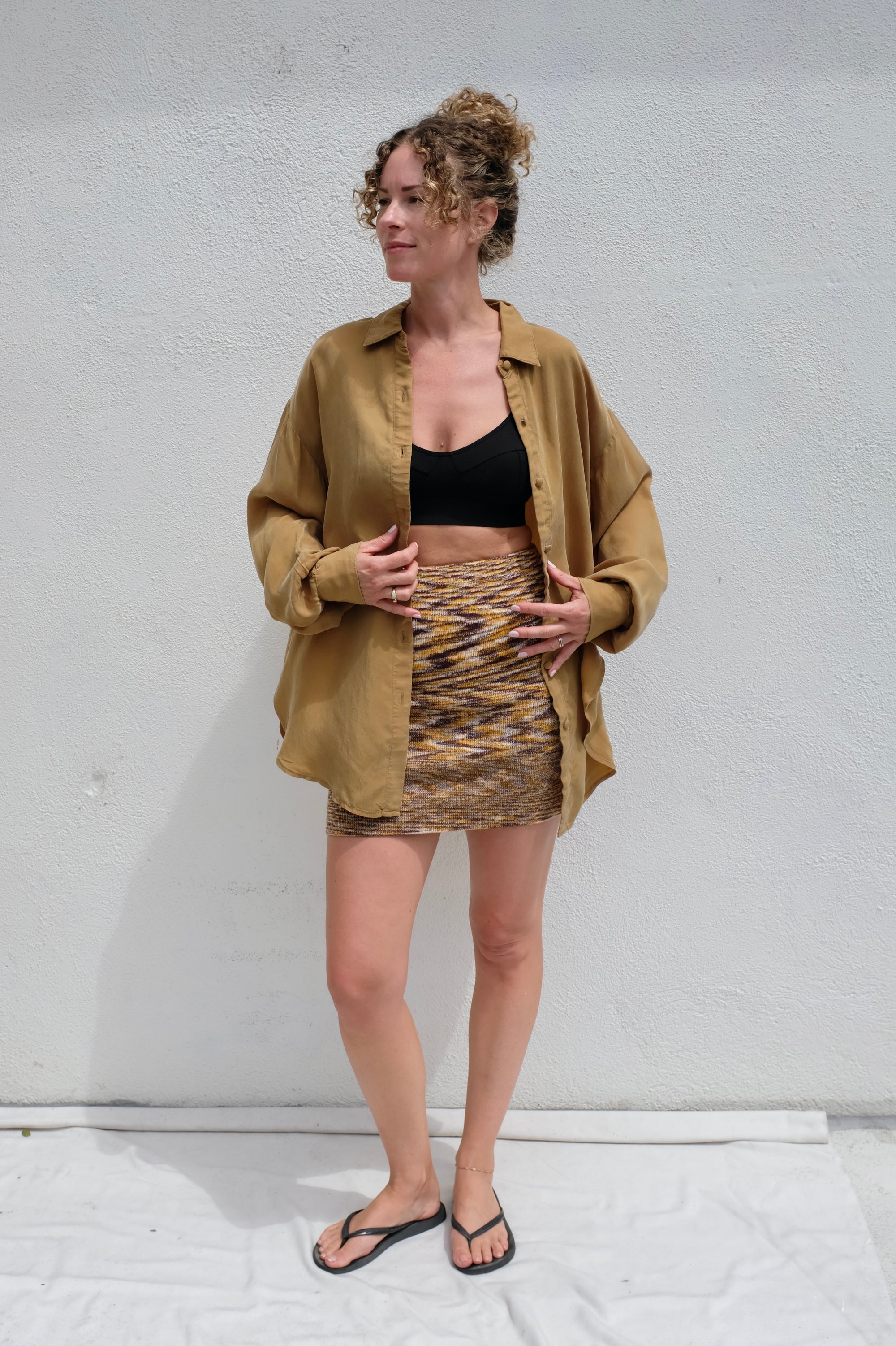 Baserange Flute Skirt / Brown Melange