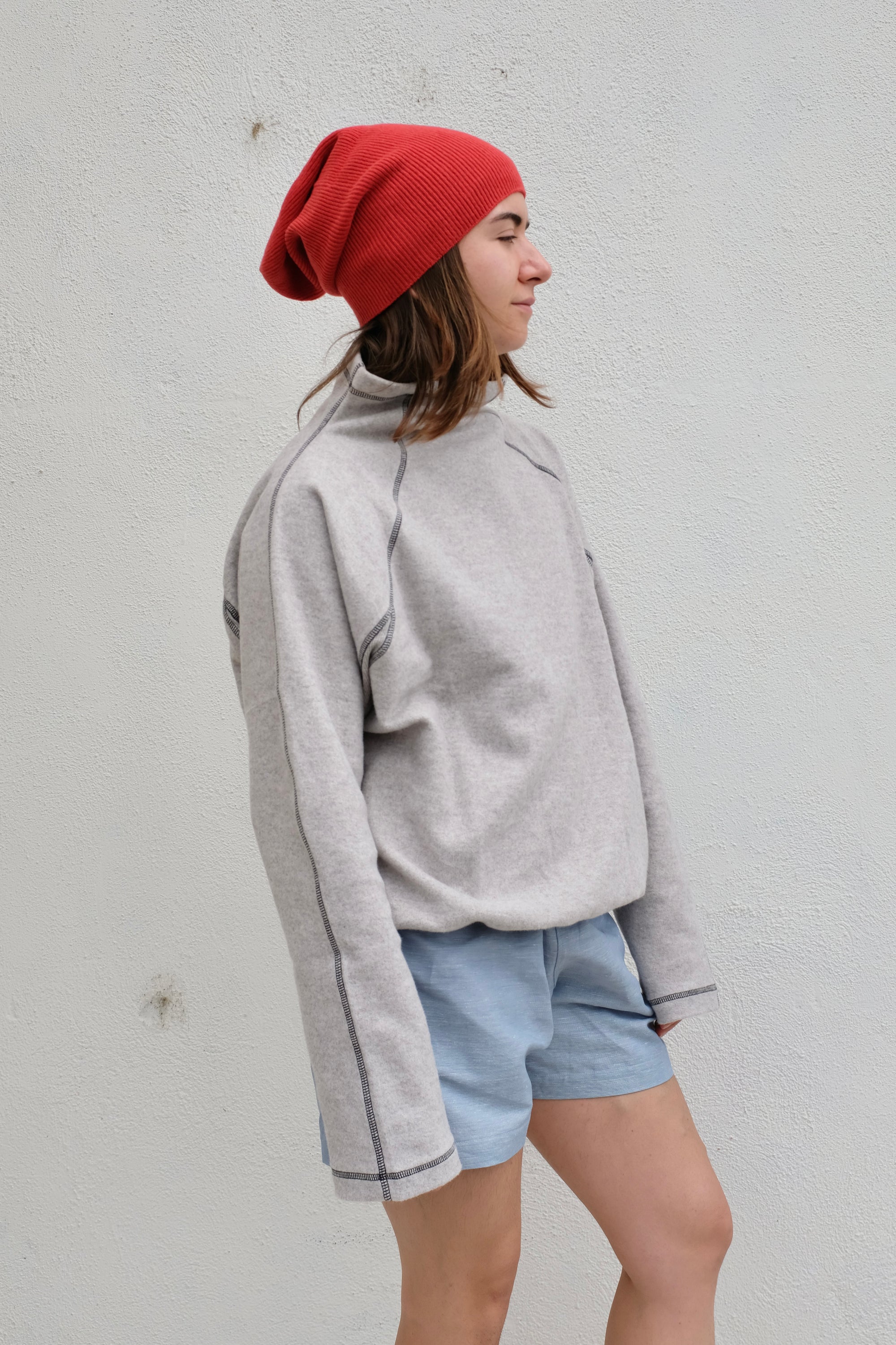 Baserange Whit Beanie / Melagrano Red