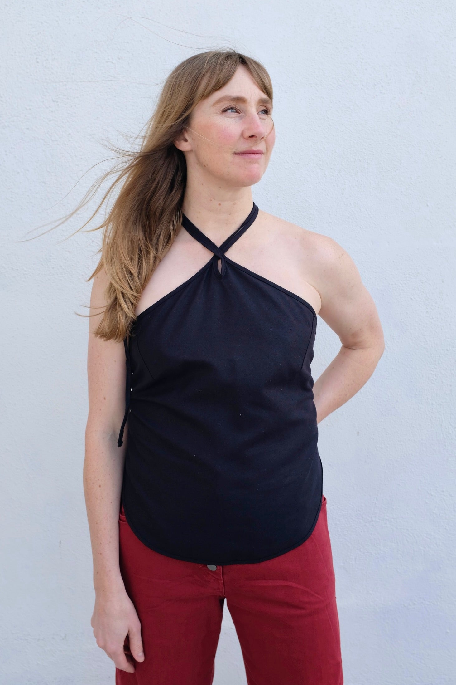 Baserange Mar Wild Silk Top / Black