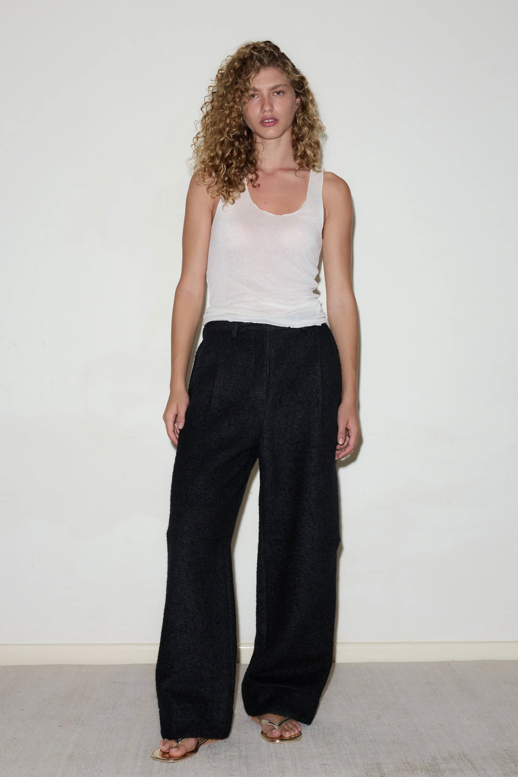 Deiji Studios Boiled Wool Pant / Black