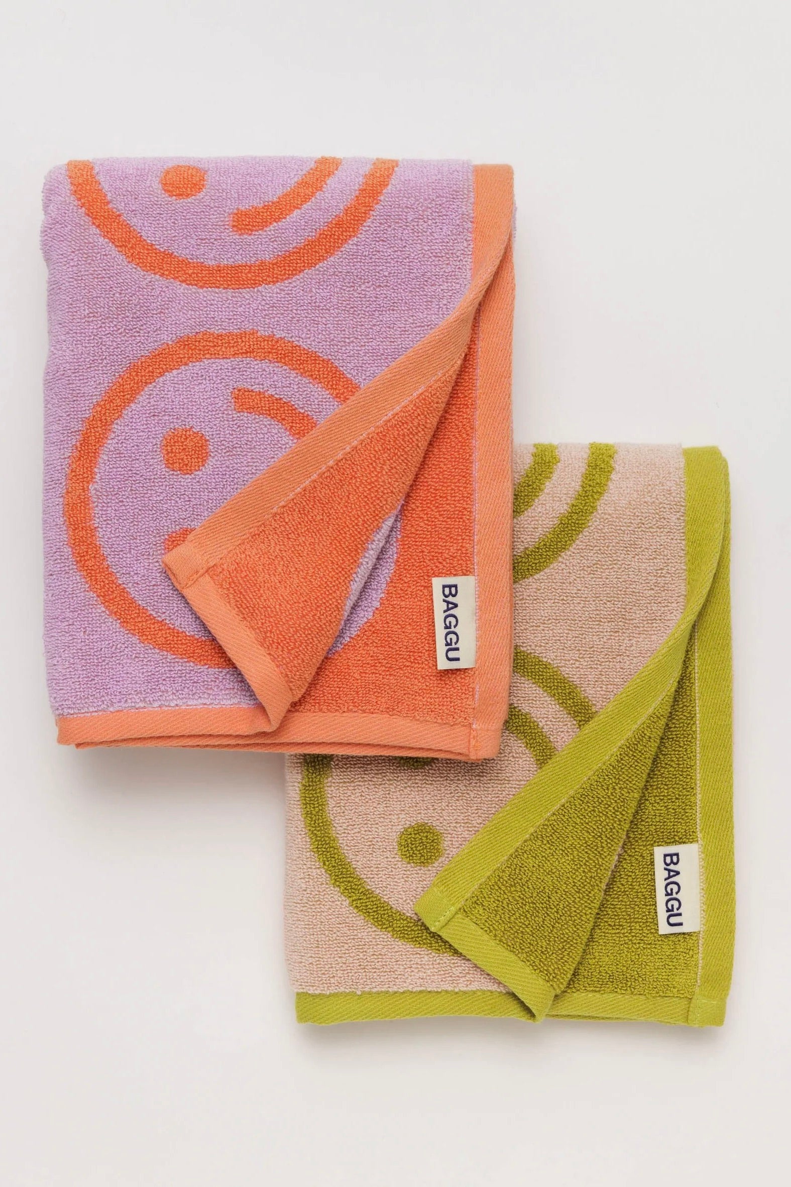 Baggu Hand Towel Set of 2 / Happy Lilac Ochre