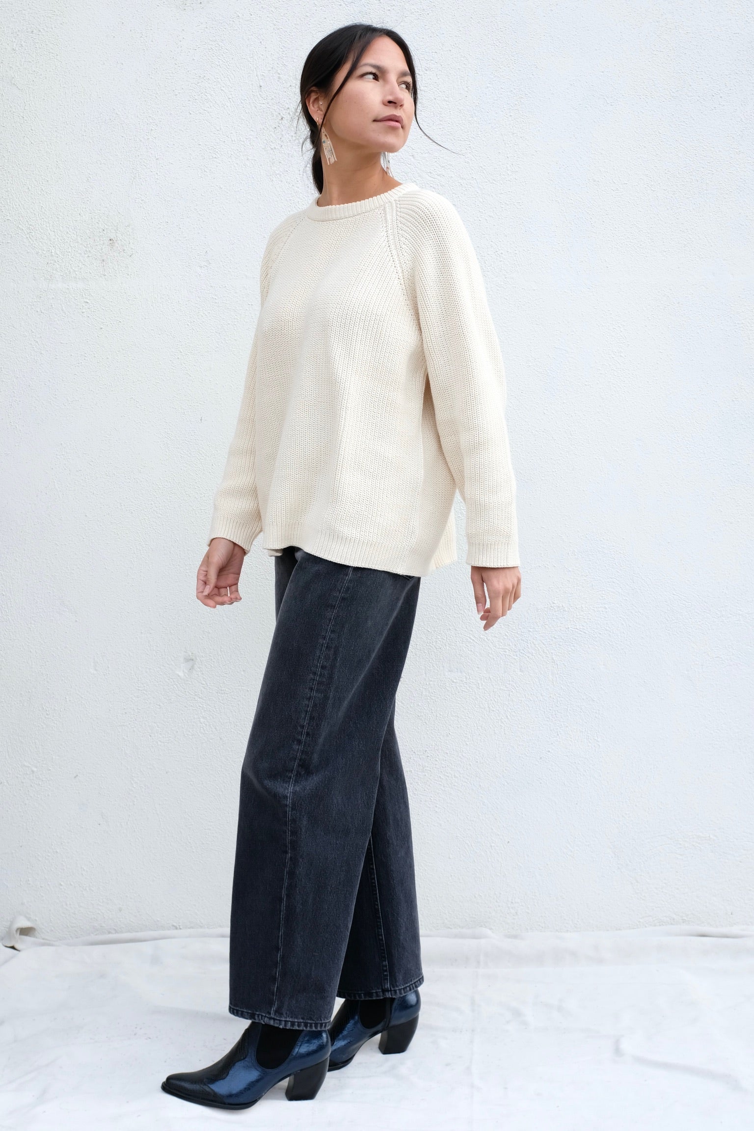 Gillian Stevens Hank Pullover / Ivory Cotton