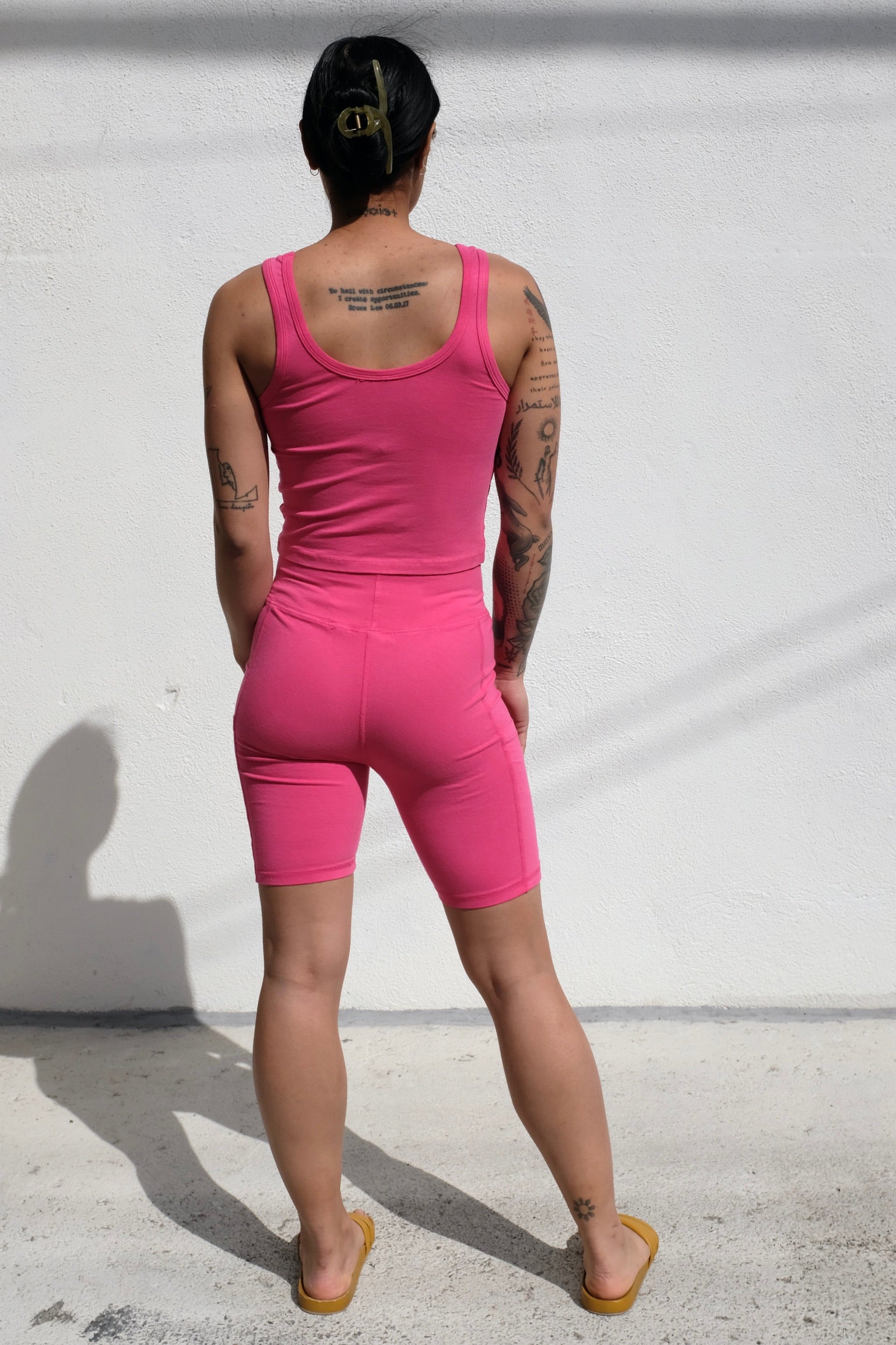 Bike Shorts w Pockets / Pink Grapefruit