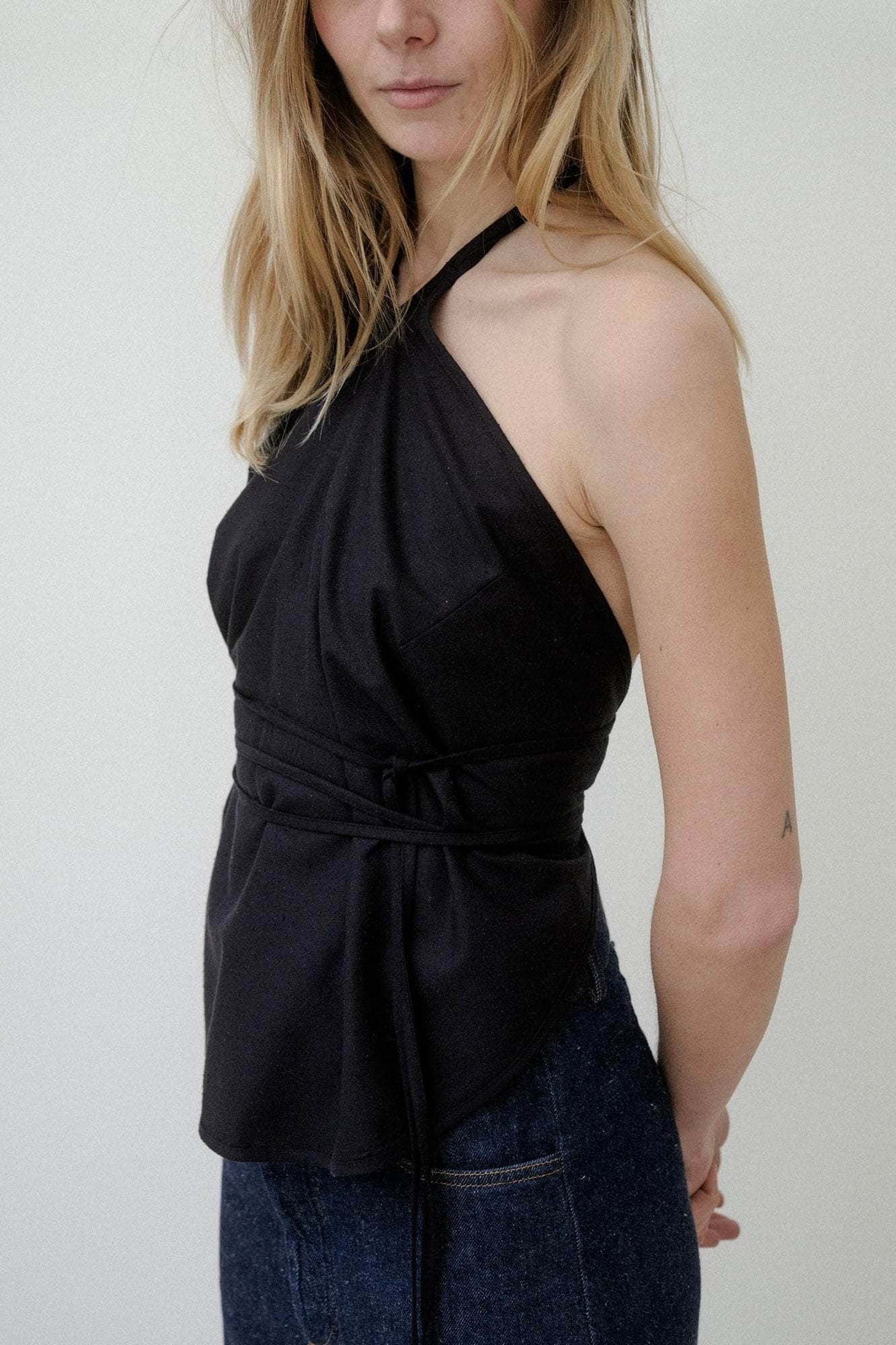 Baserange Mar Wild Silk Top / Black