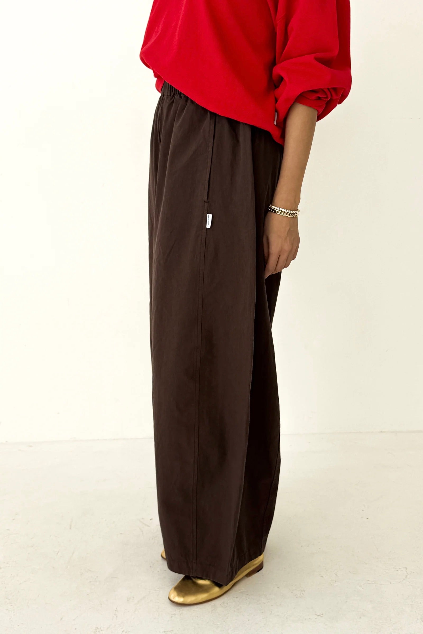 Le Bon Shoppe Parachute Pant / Dark Brown