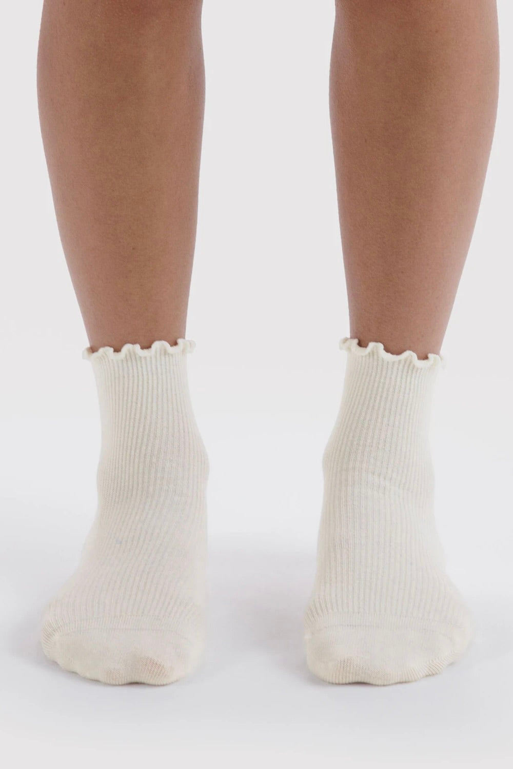 Lettuce Edge Sock / White