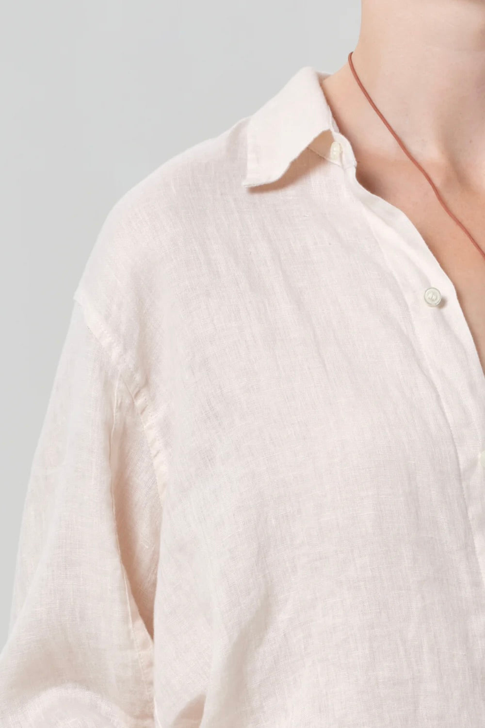 Citizens of Humanity Kayla Shrunken Linen Shirt / Pale Stone