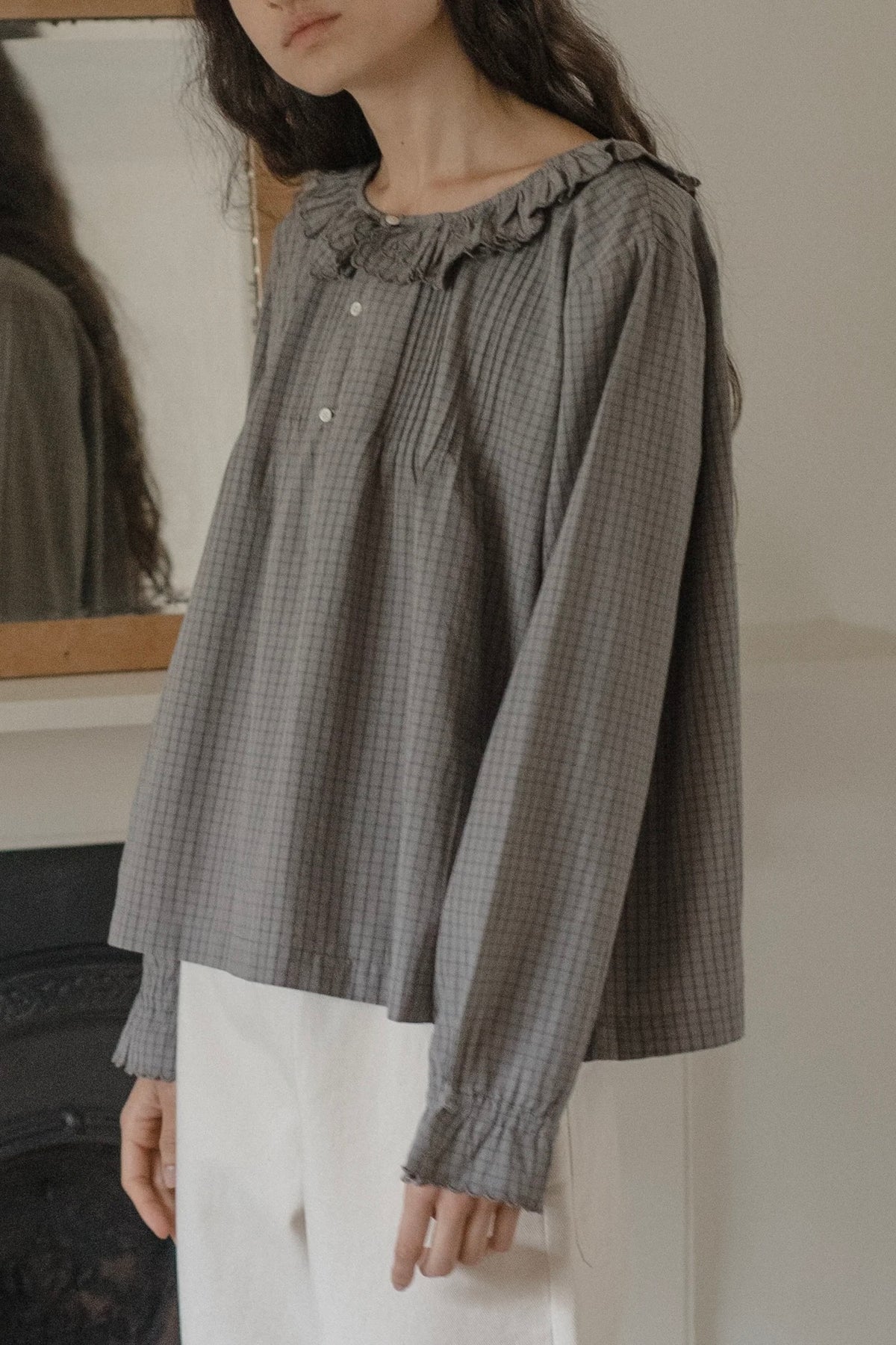 Isla Blouse / Grey Check