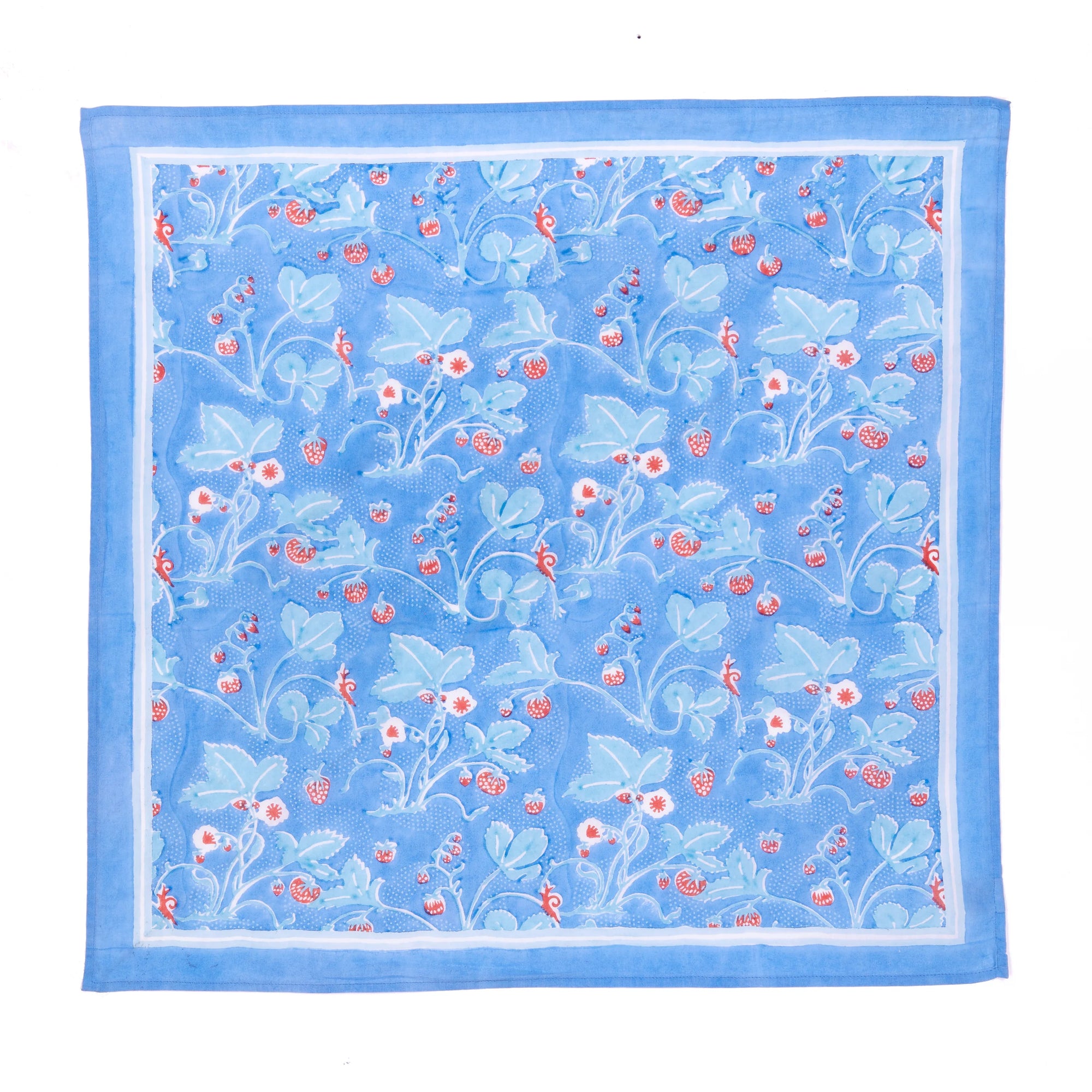 Block Shop Textiles  Wild Strawberries Bandana / Cornflower