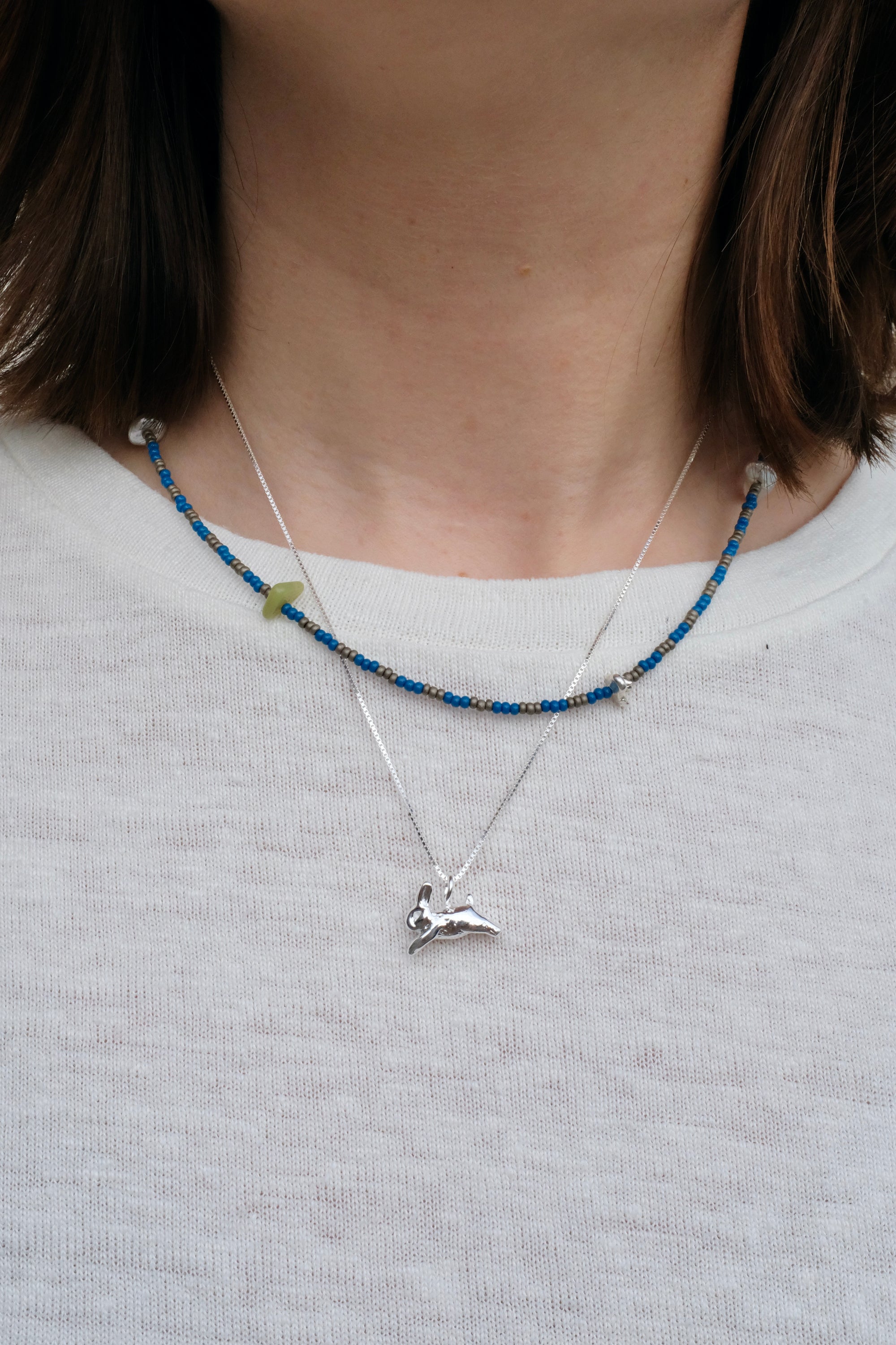 Bunny Charm Necklace / Sterling Silver