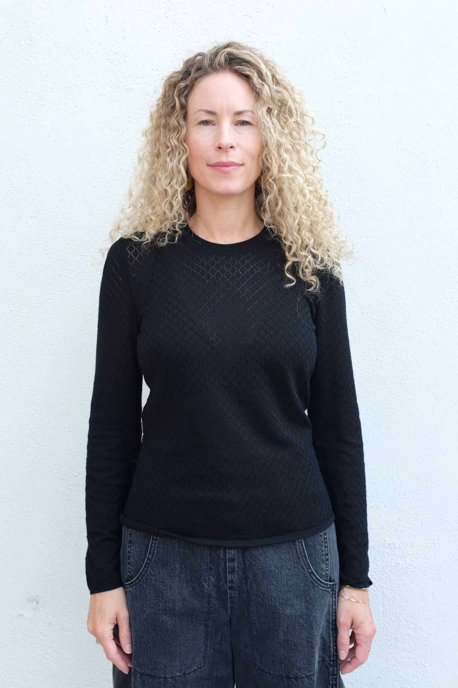 Lula Top / Black Pointelle