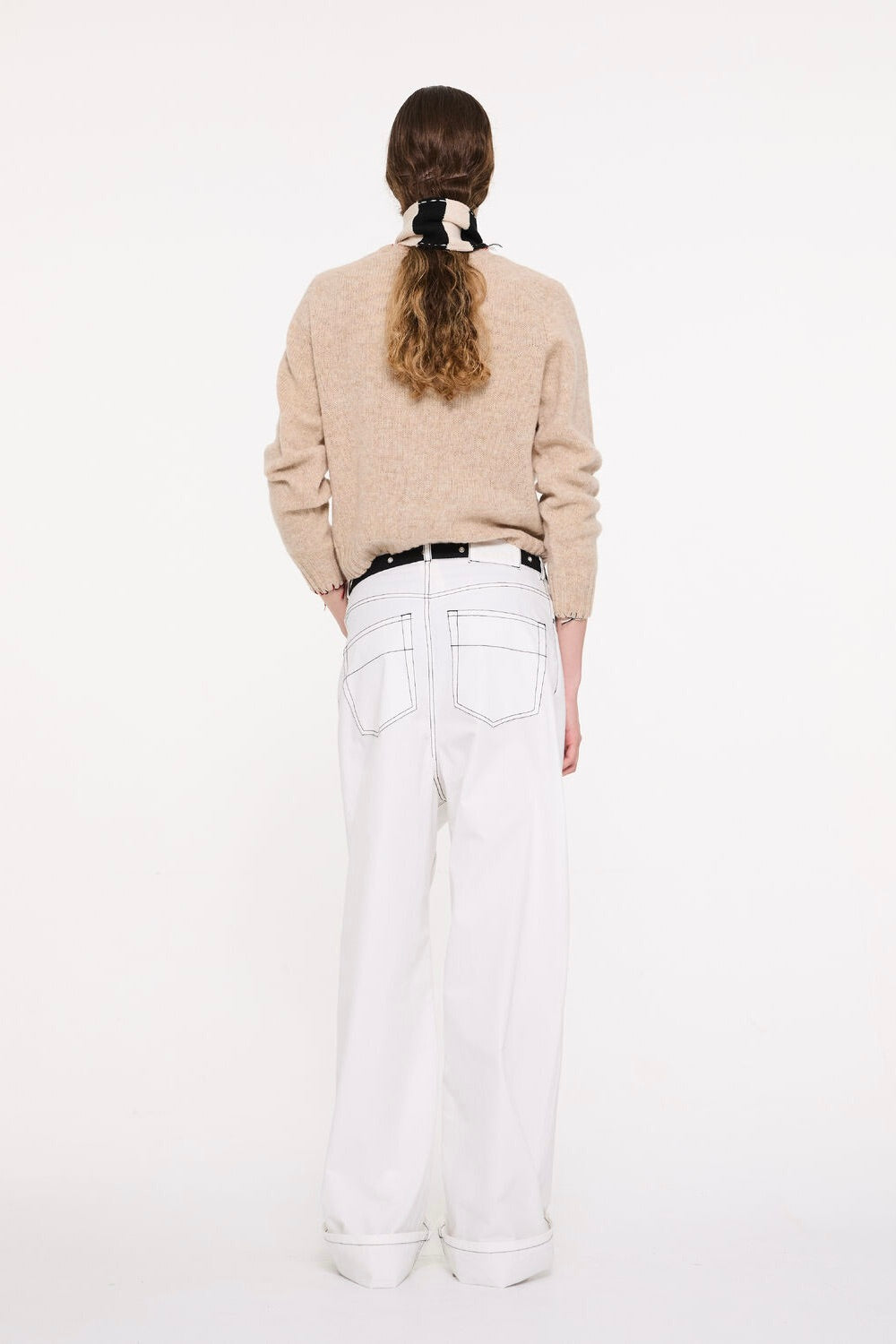 La Fetiche Joy Crewneck Shetland Sweater / Beige