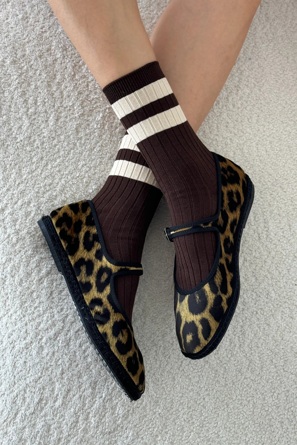 Le Bon Shoppe Her Varsity Socks / Espresso