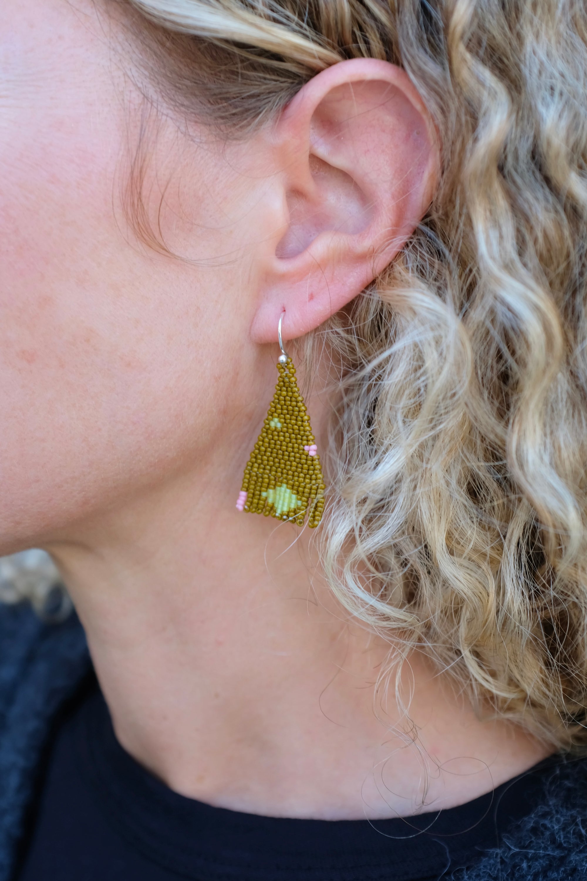 Osborne Patrick Earrings / Olive w/ Multi Colour