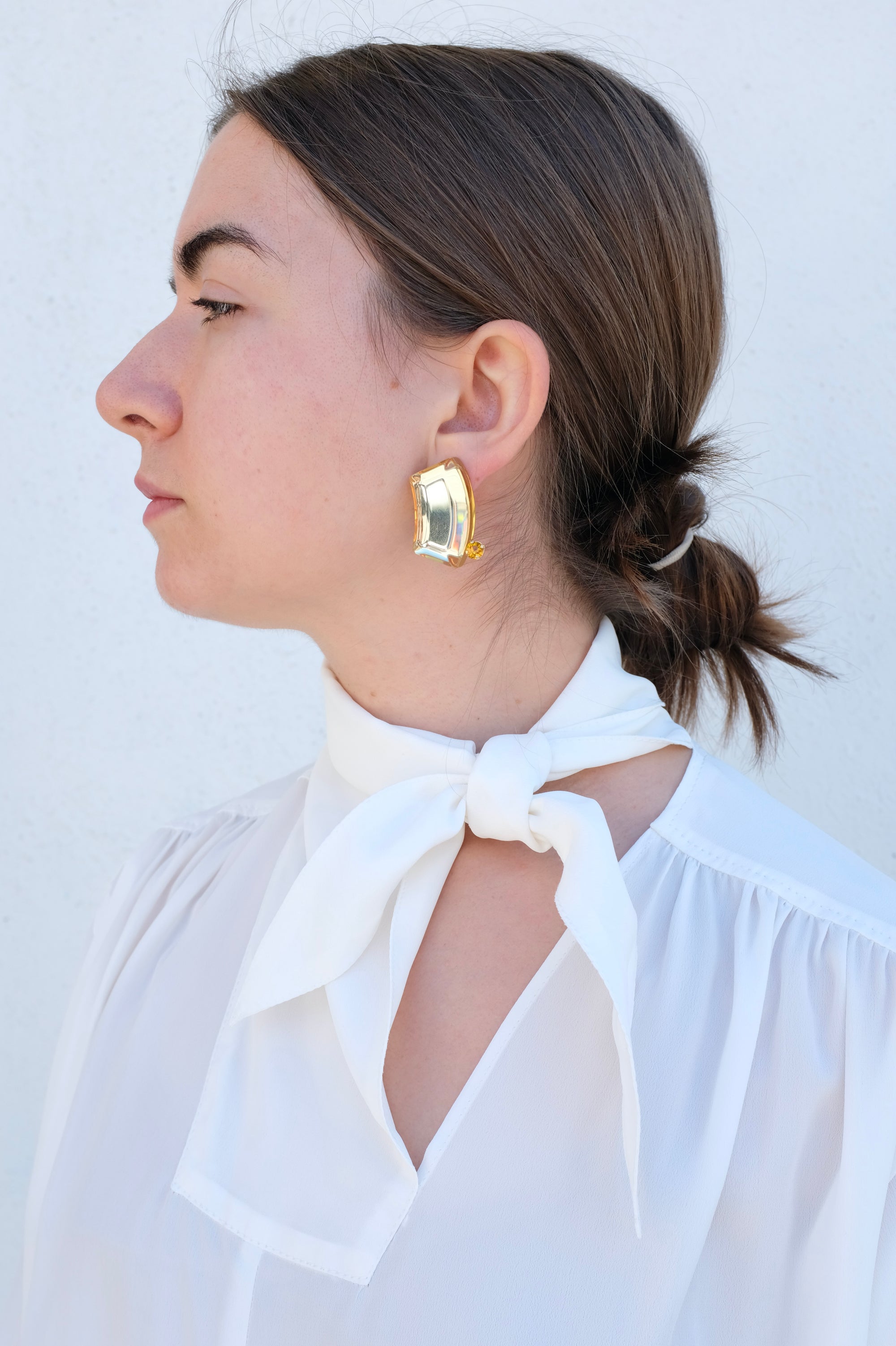 Rachel Comey Comma Gem Earrings / Citron