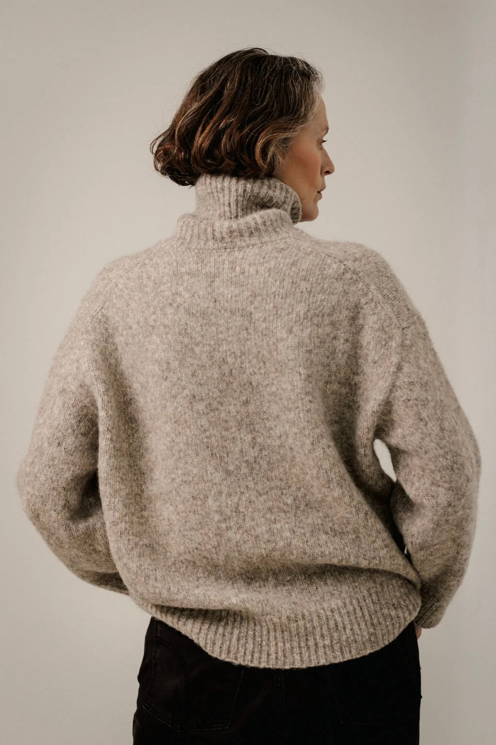 Oversized Alpaca Turtleneck / Marble