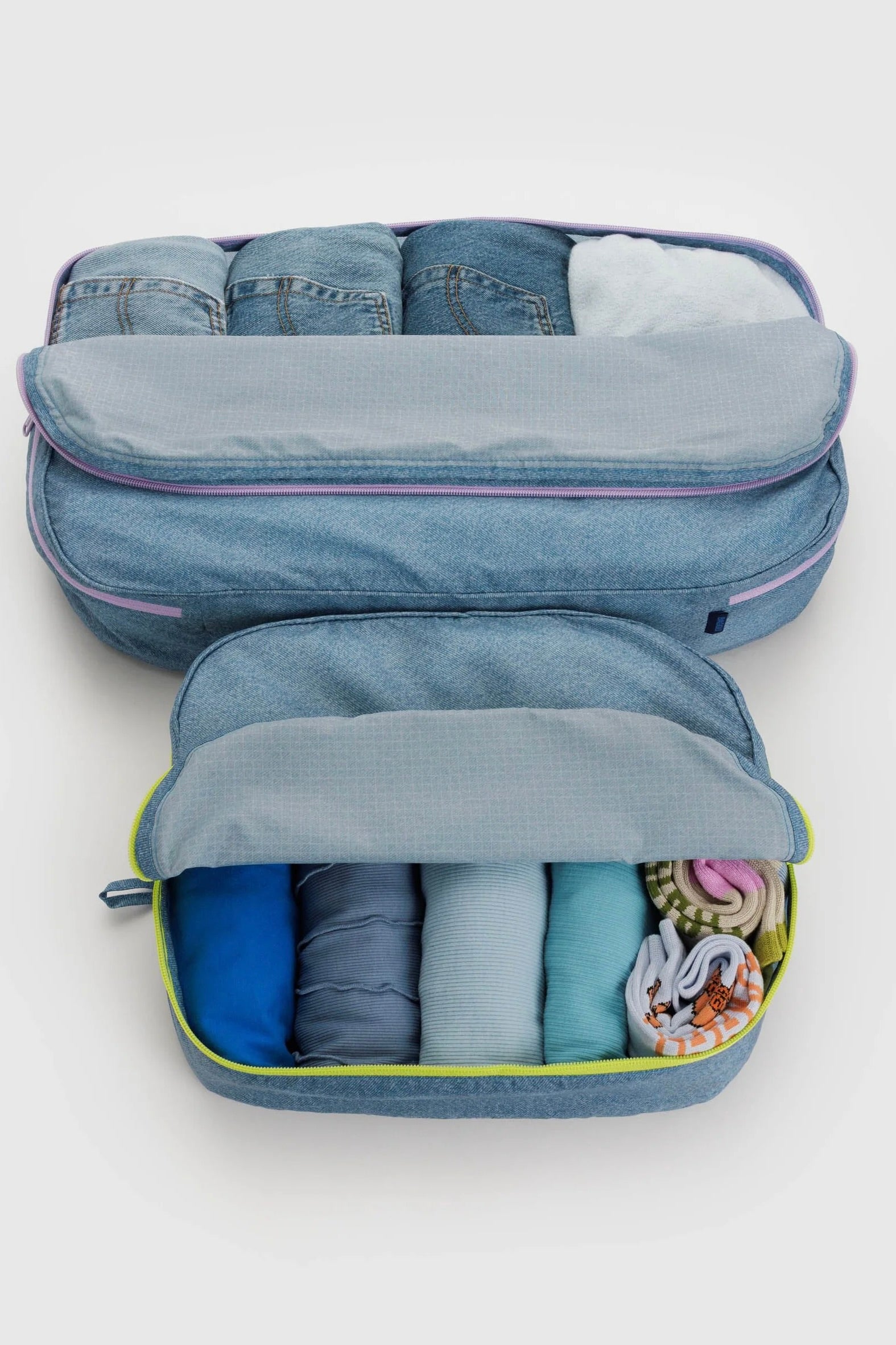 baggu Large Packing Cube Set / Digital Denim