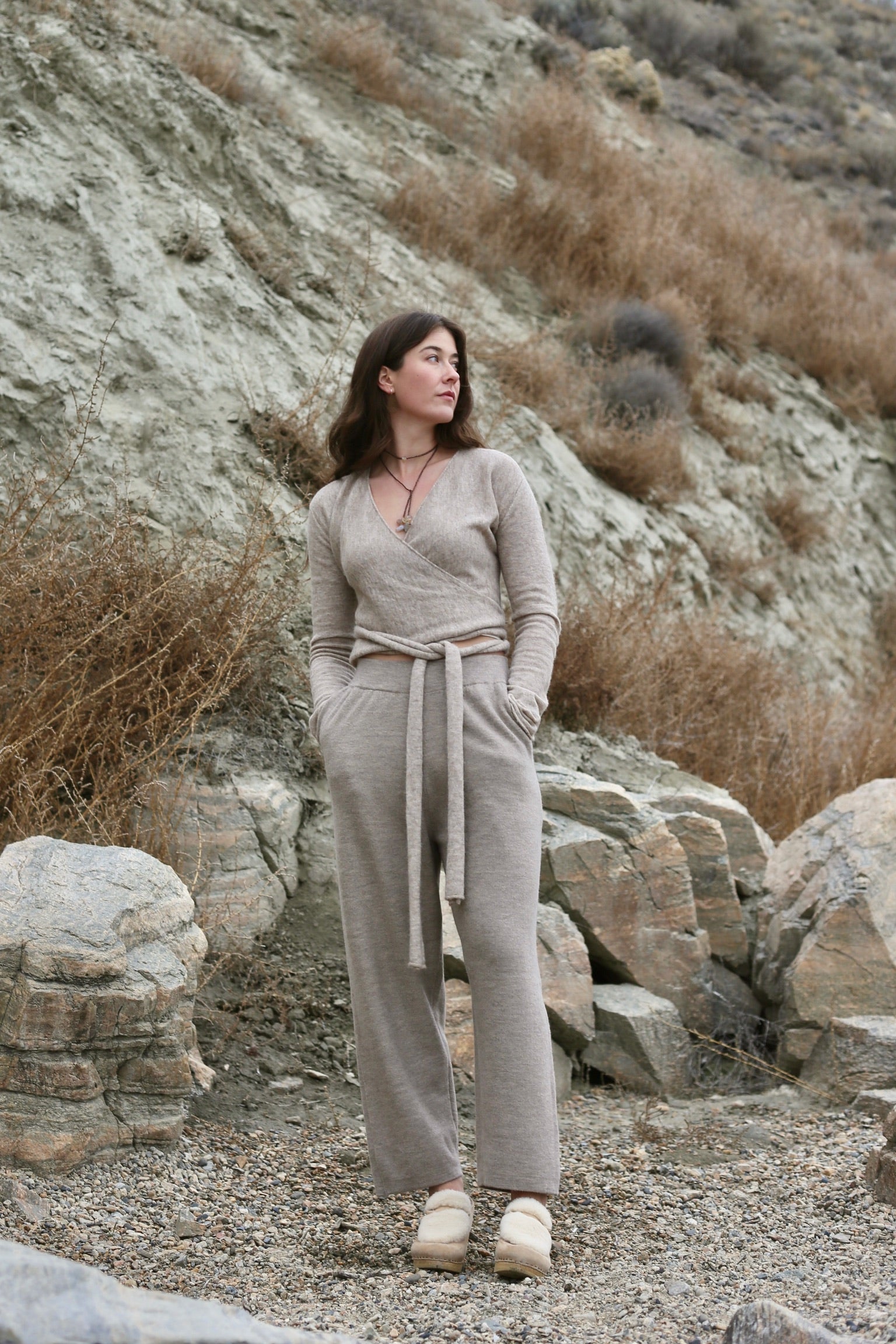 Lauren Manoogian Wrap Cardigan / Oatmeal