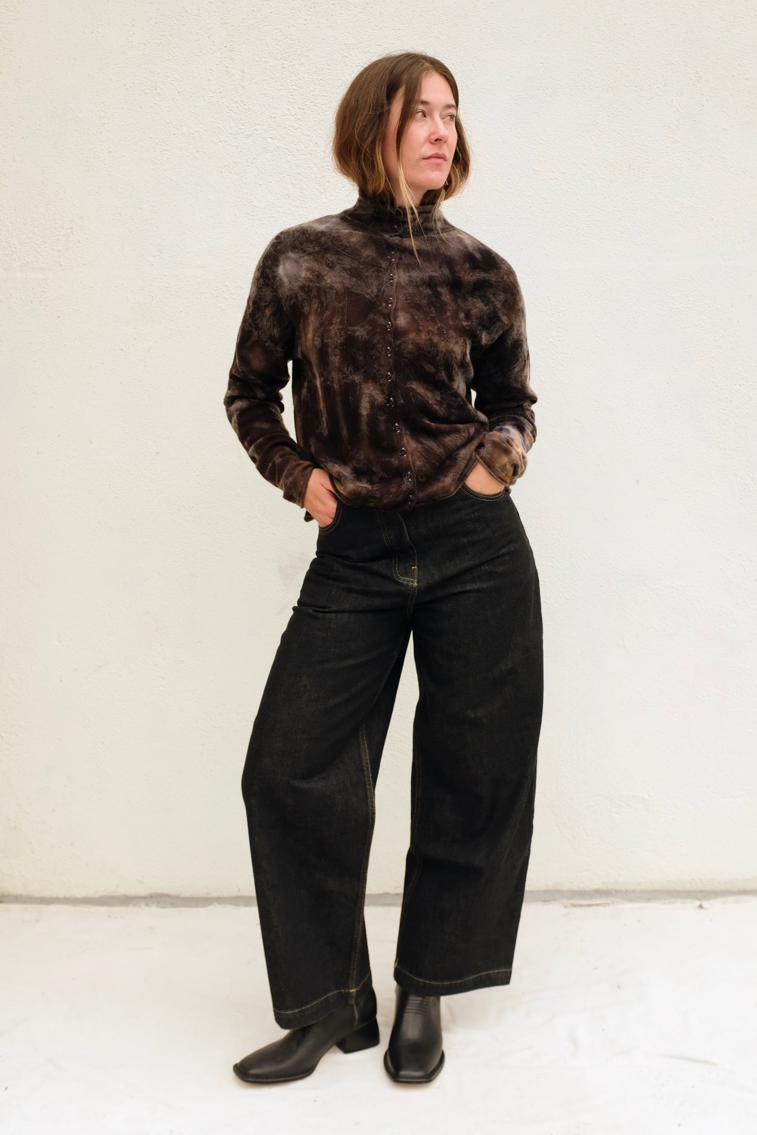 Rollneck Cardigan / Obsidian