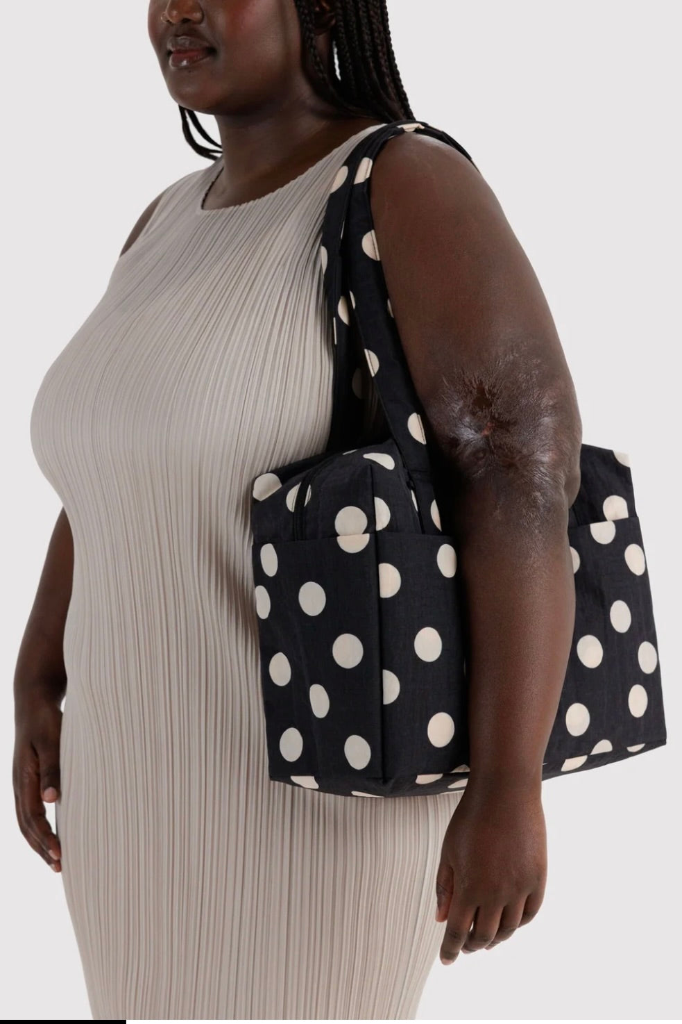 Baggu Everyday Cloud Bag / Black + Cream Polka Dot