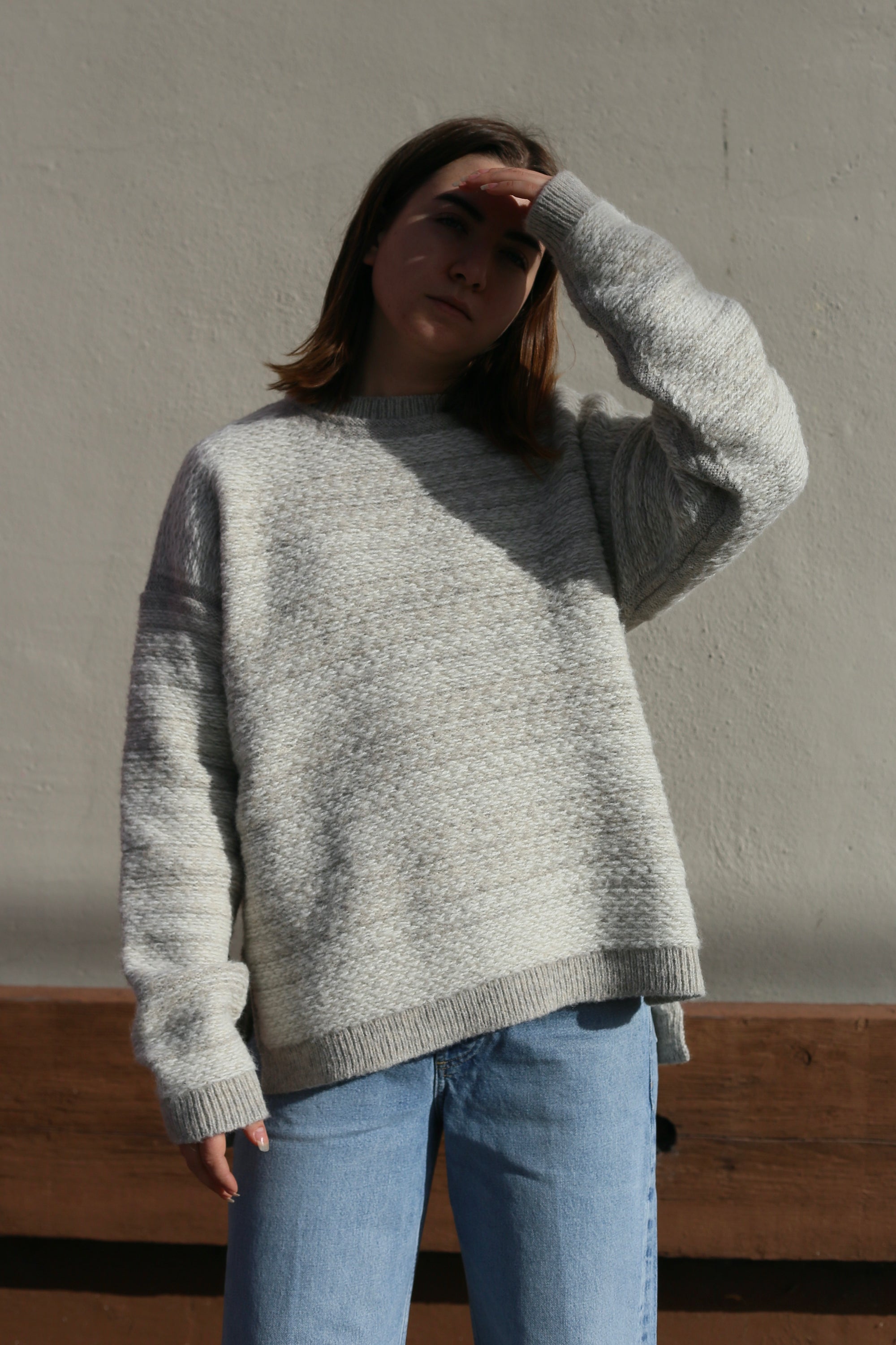 Lauren Manoogian Jacquard Crewneck / Pebble + Ivory