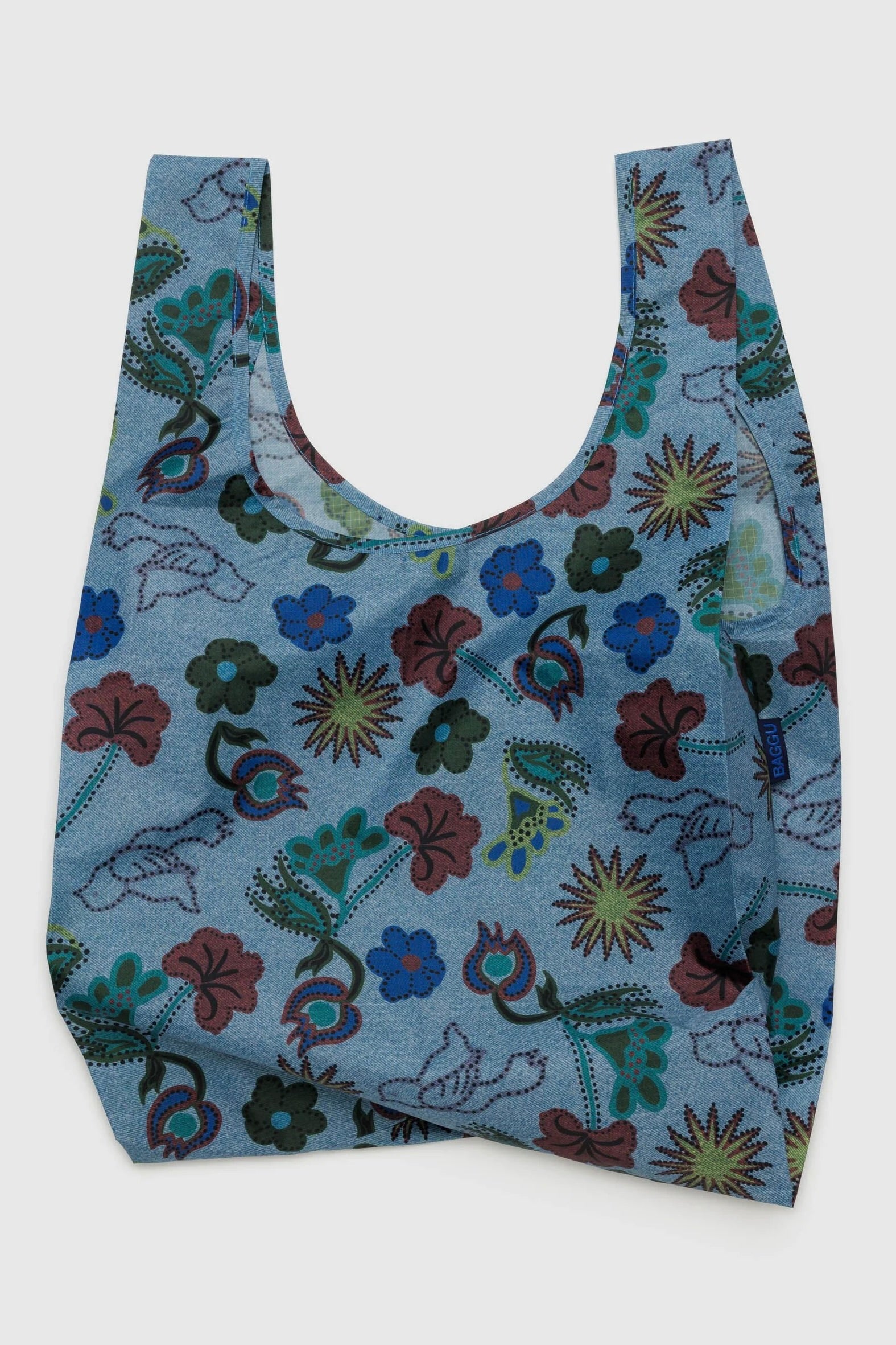 Standard Shopper / Digital Denim Birds Baggu