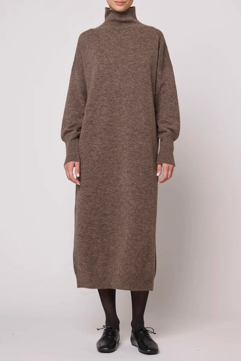 High Guage Soft Alpaca Dress / Mocha