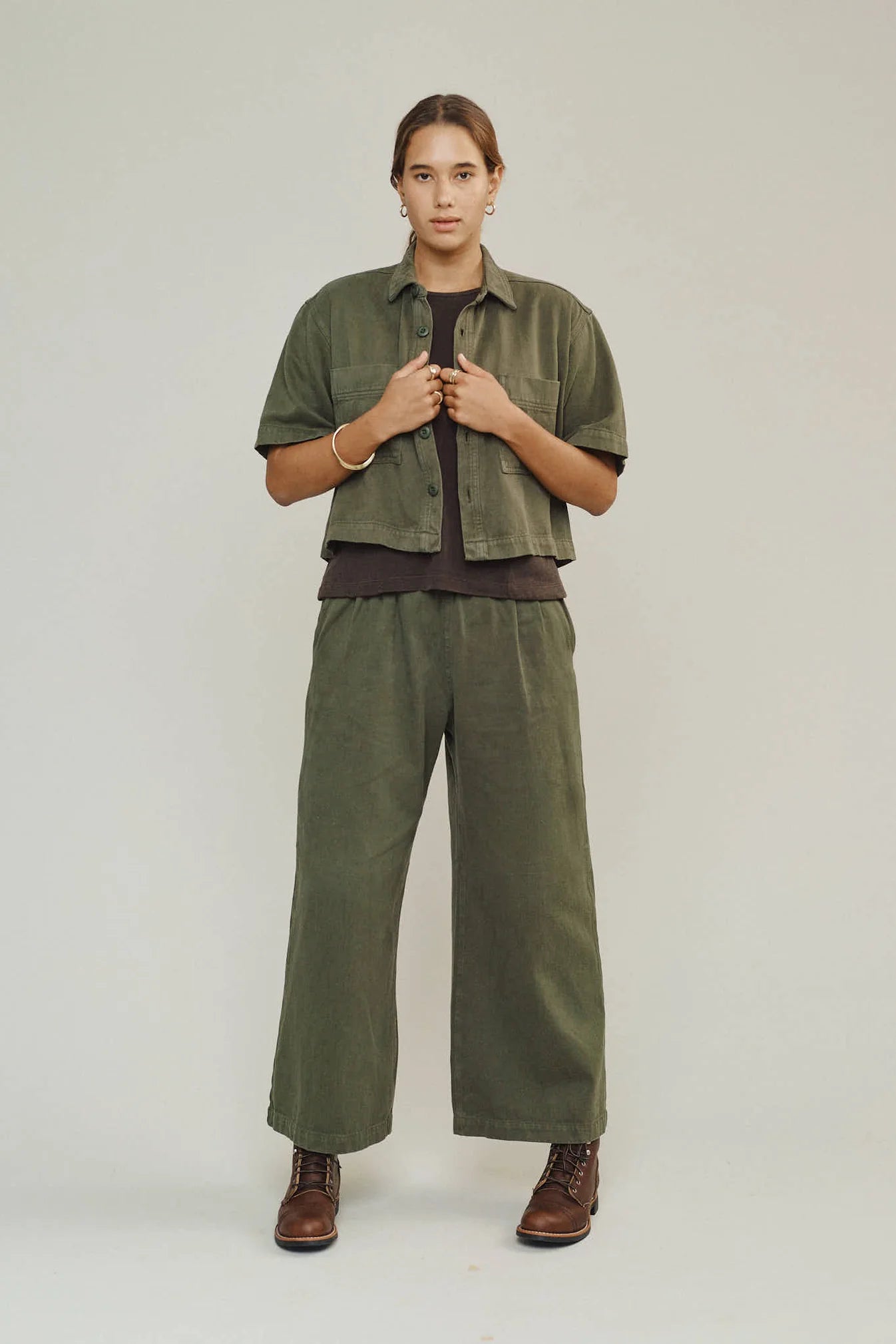 Jungmaven Twill Phinney Shirt / Olive Green