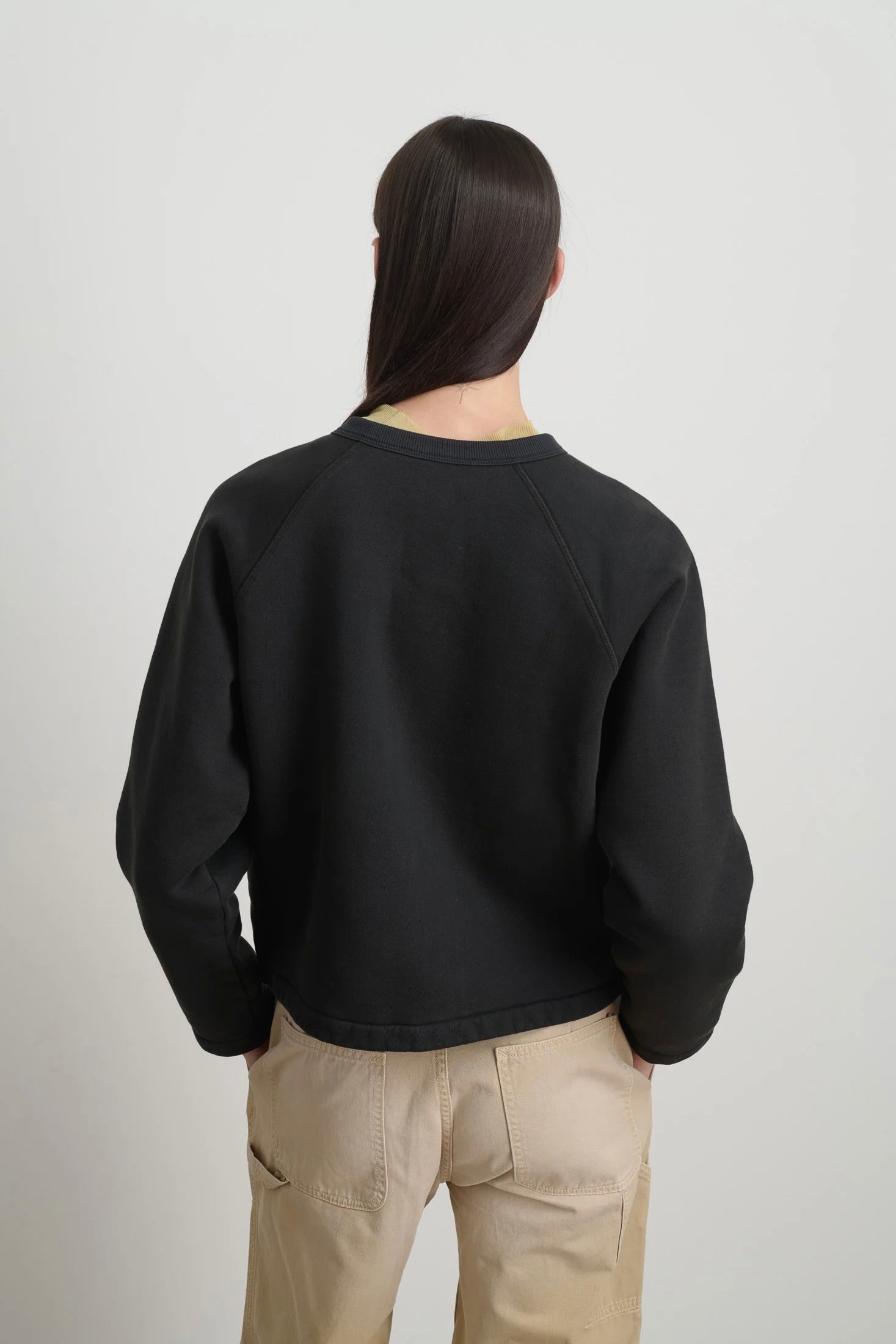 B Sides Snap Cardigan / Faded Black Overdye