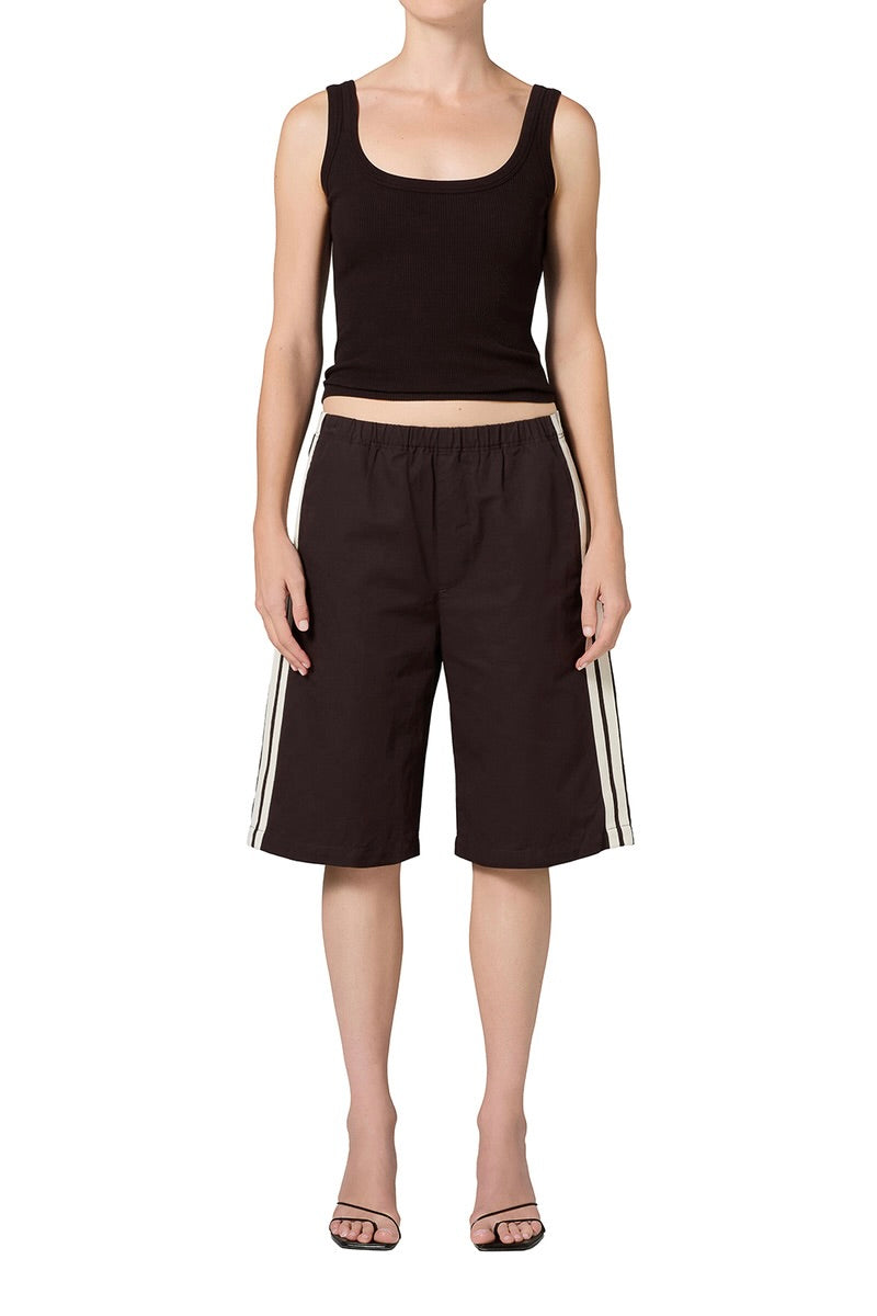 Anais Pull On Track Short / Chocolate