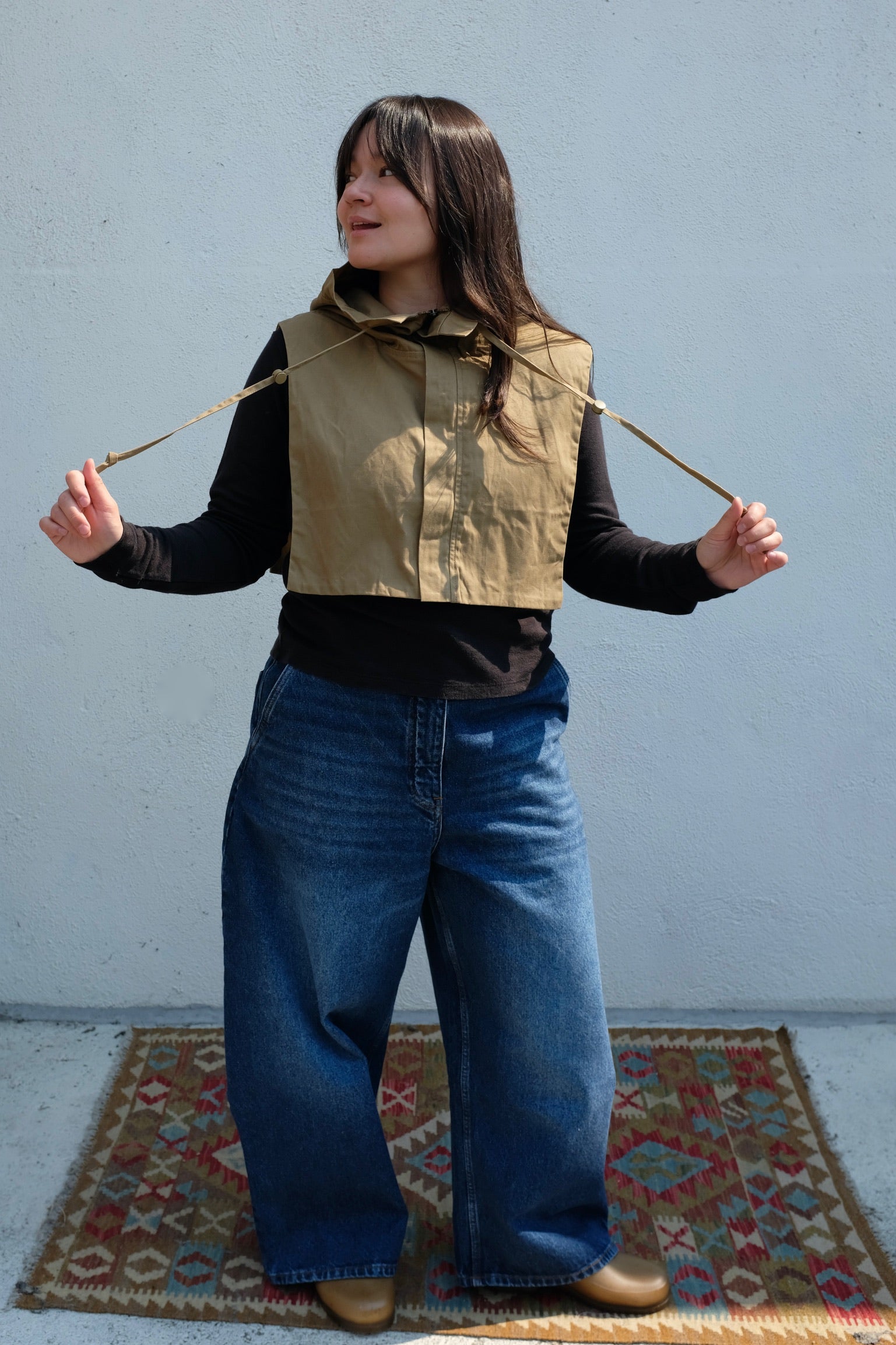 7115 by Szeki Waxed Hooded Vest / Tan