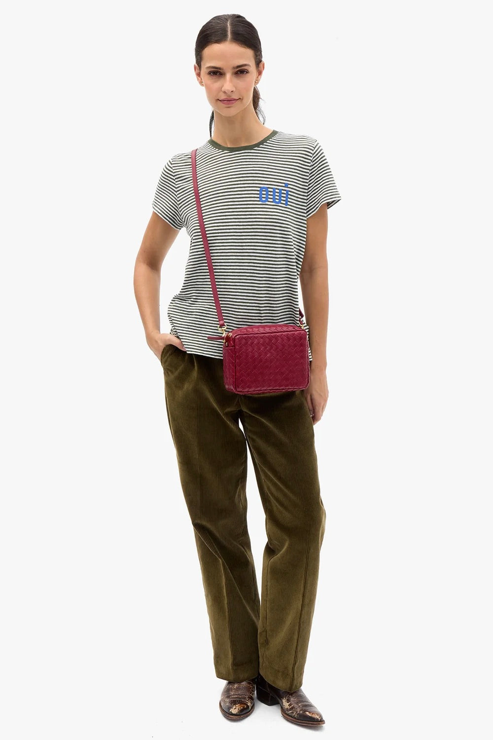 Midi Sac / Garnet Diagonal Woven