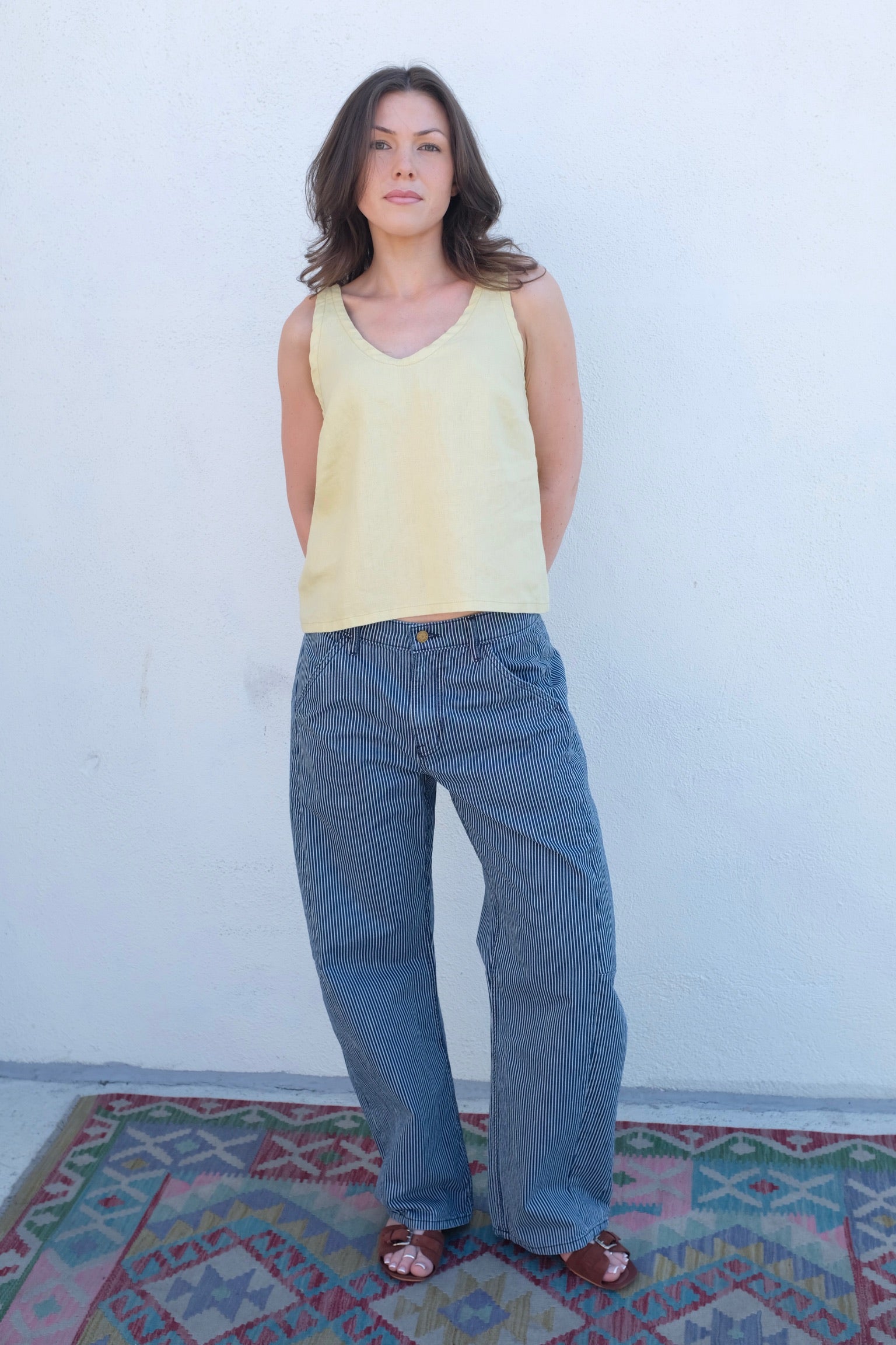 Moss Grey Iris Tank / Limoncello