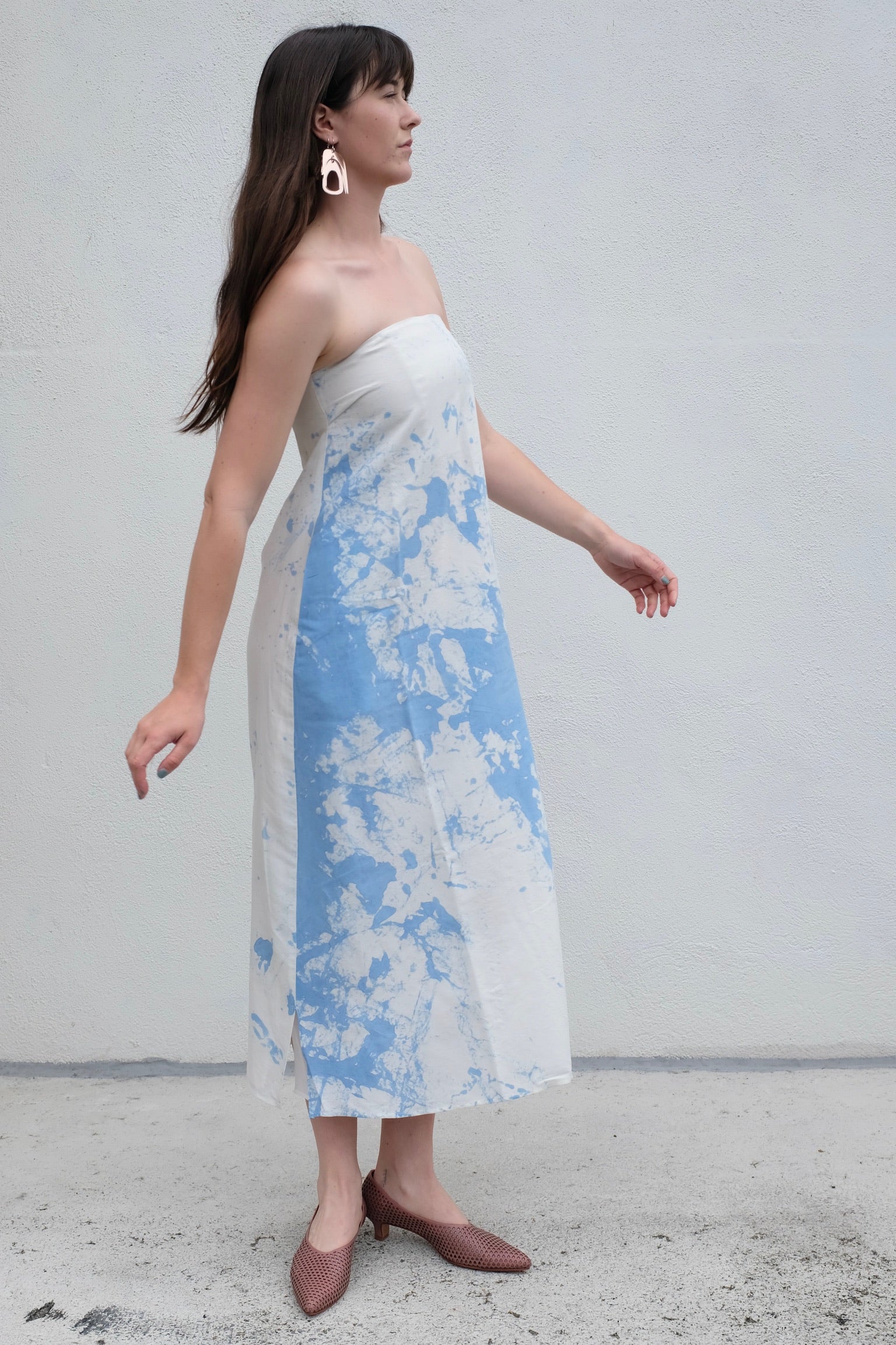 Caron Callahan Mercedes Dress / Blue Tumble Dye