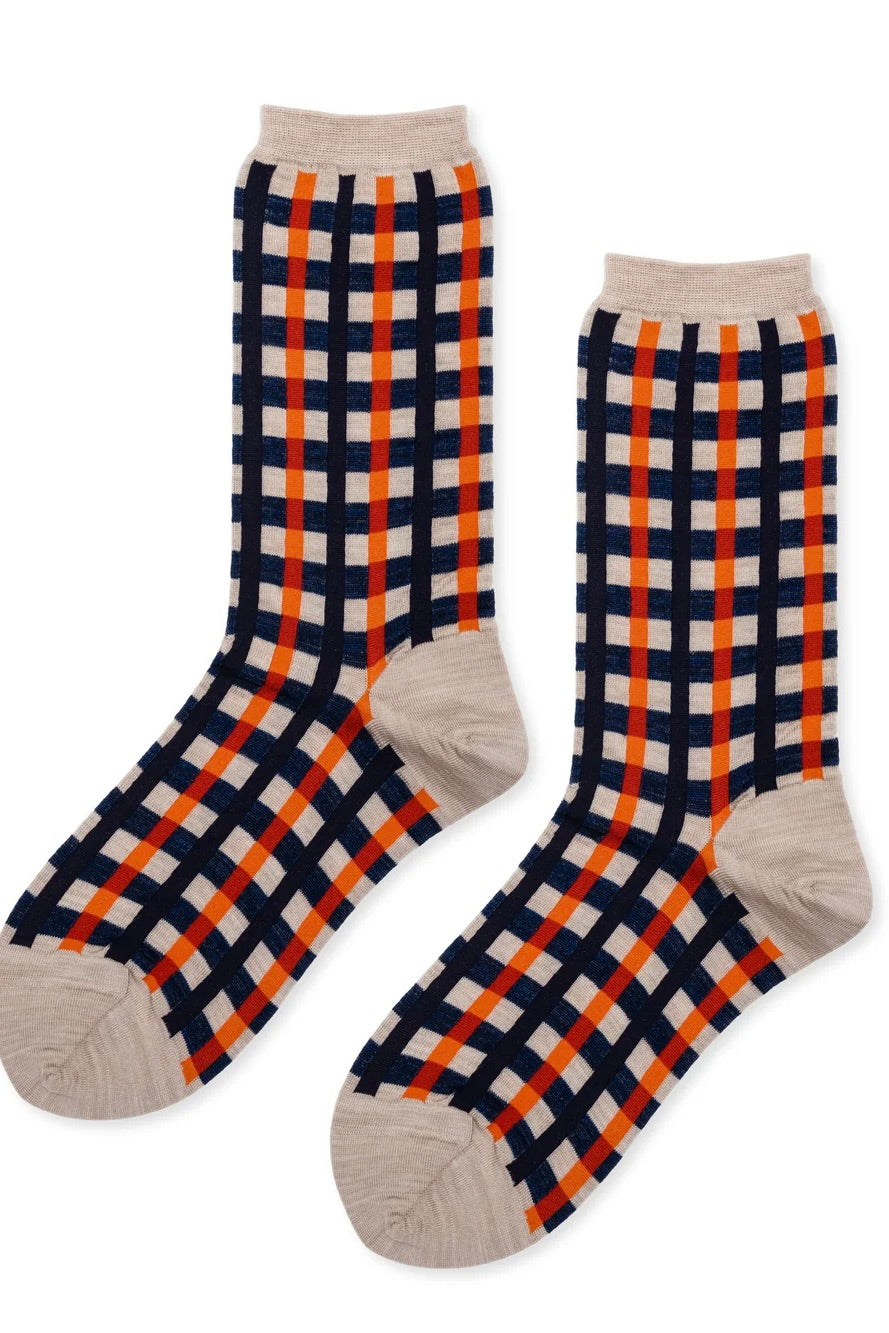Kilian Plaid Crew / Navy