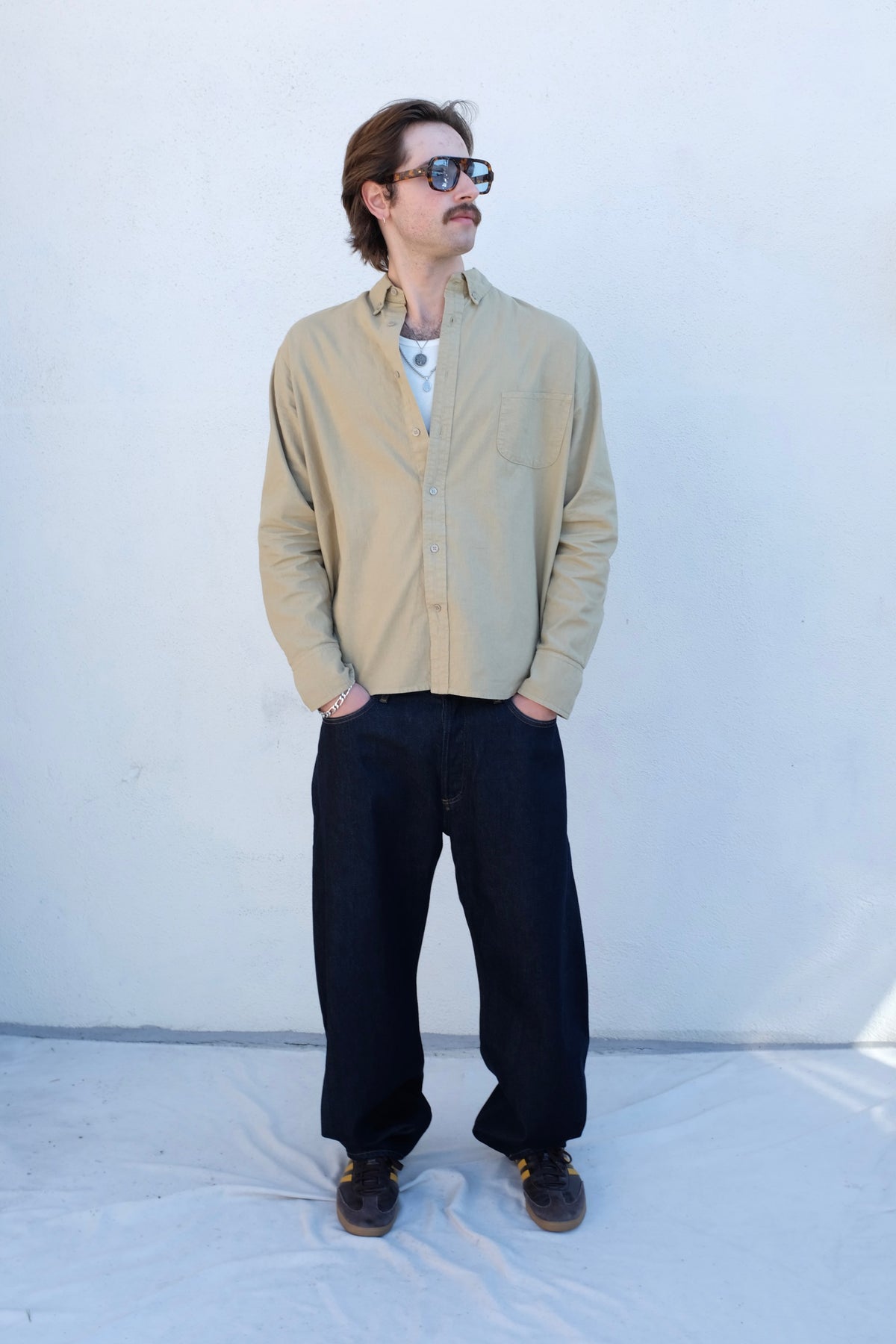 Jungmaven Catalina Button Down Shirt / Desert Khaki