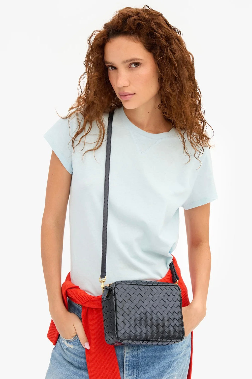 Midi Sac / Twilight Navy Diagonal Woven