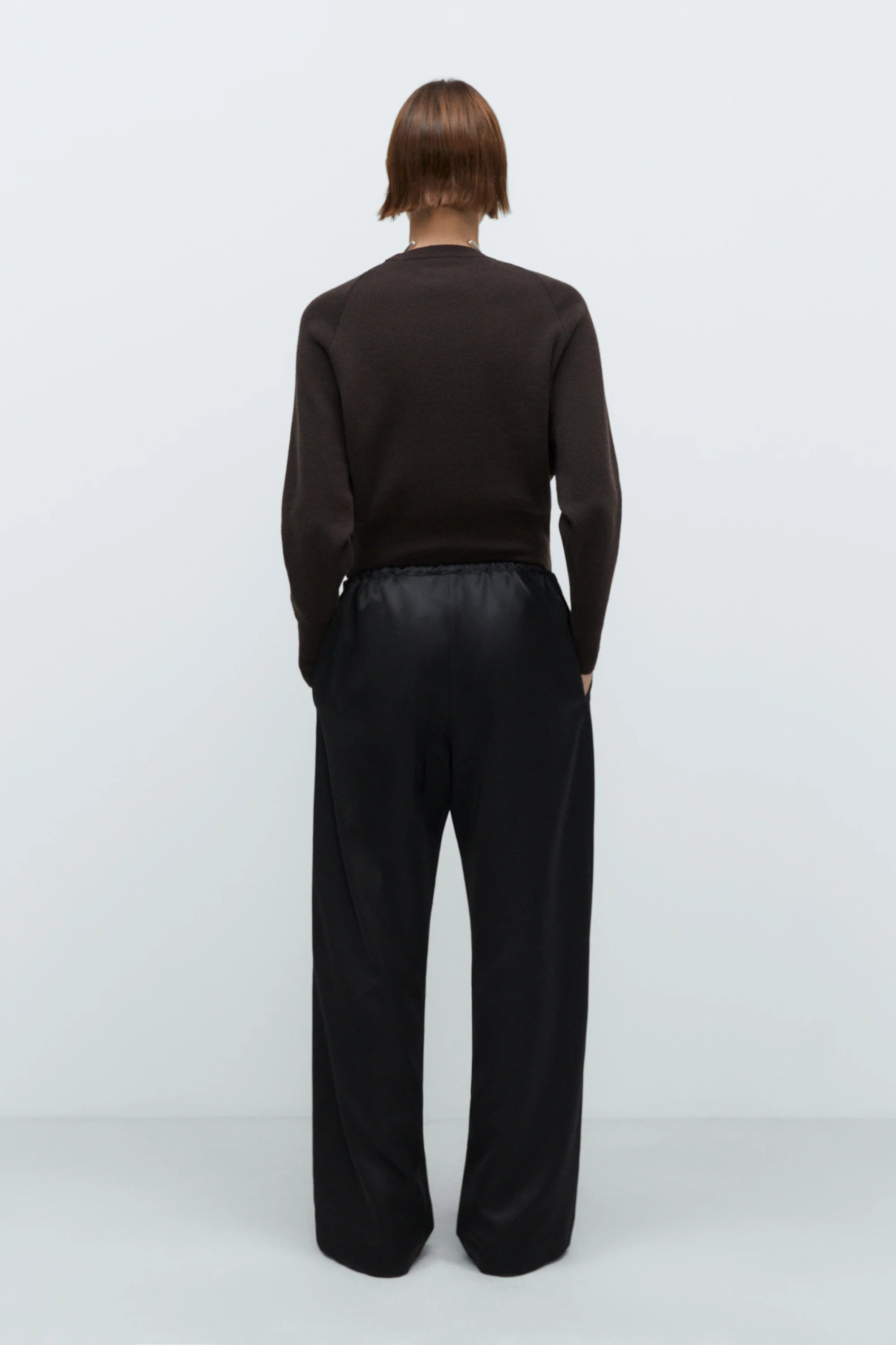 Cordera Satin Relaxed Pants / Black