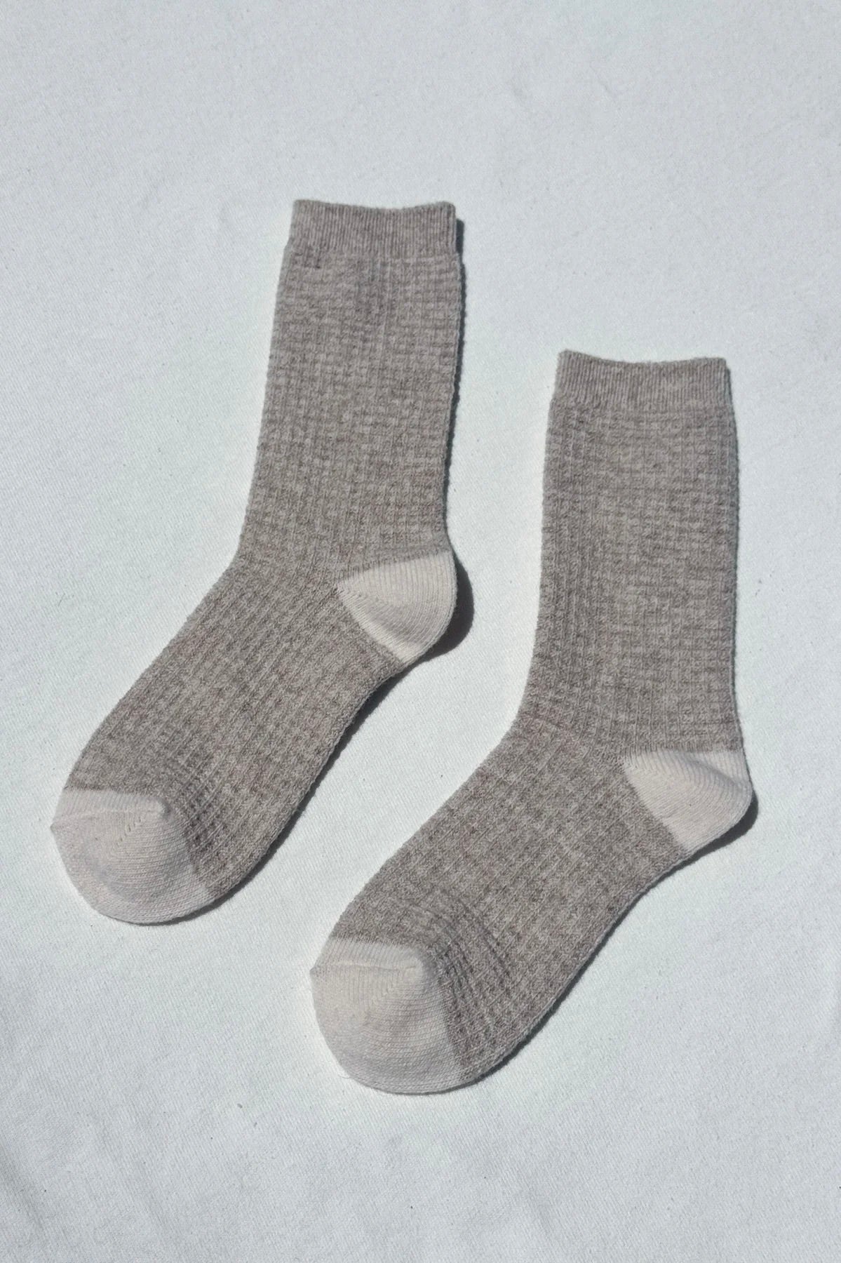 Le Bon Shoppe Wool Waffled Socks / Oatmeal + Cream