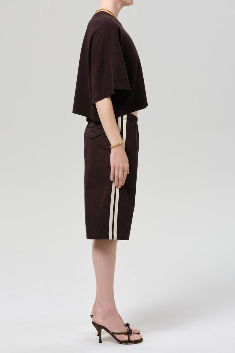 Anais Pull On Track Short / Chocolate