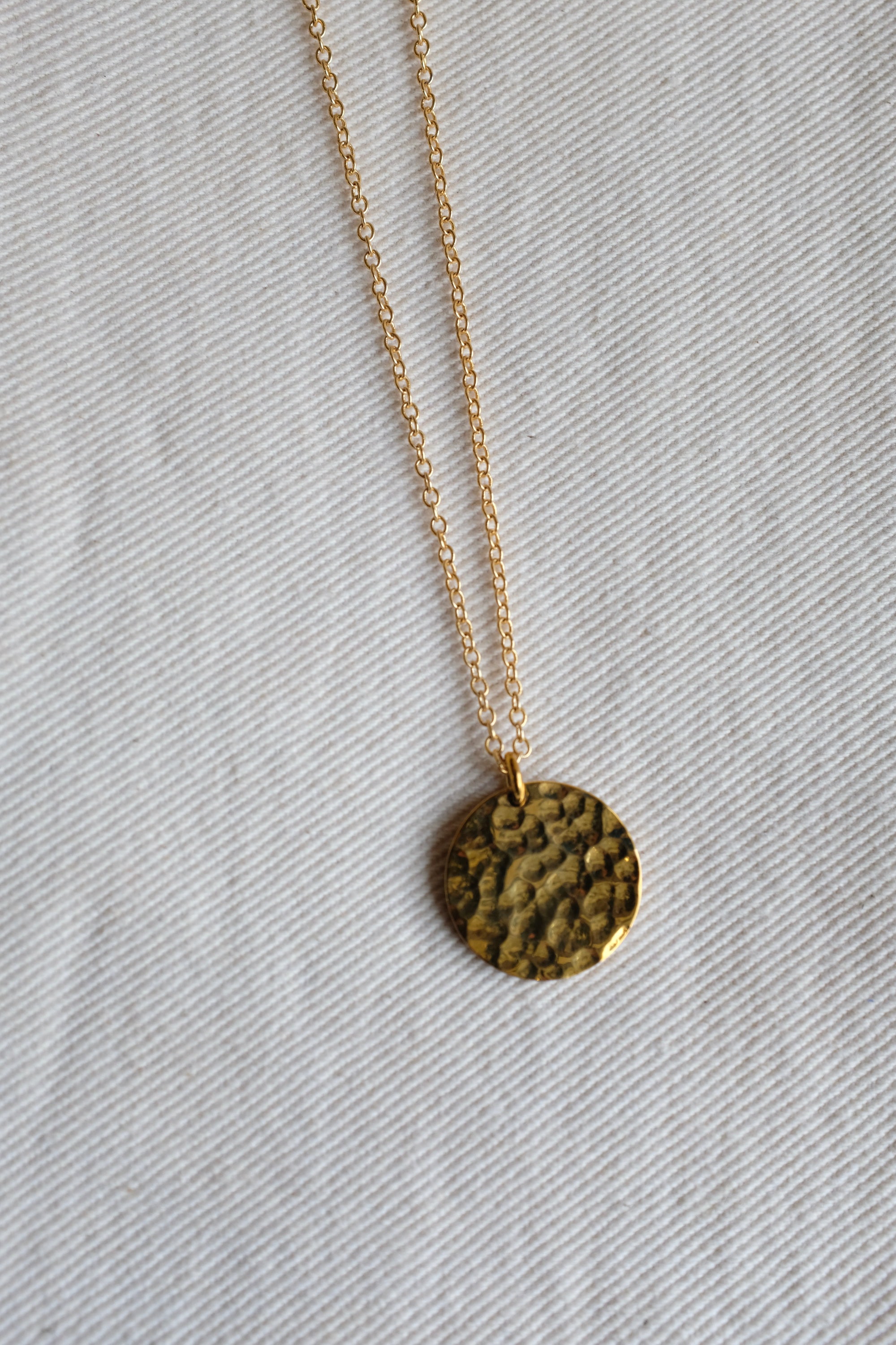Truvai Frieda Necklace / Upcycled 18kt gold plated hammered brass