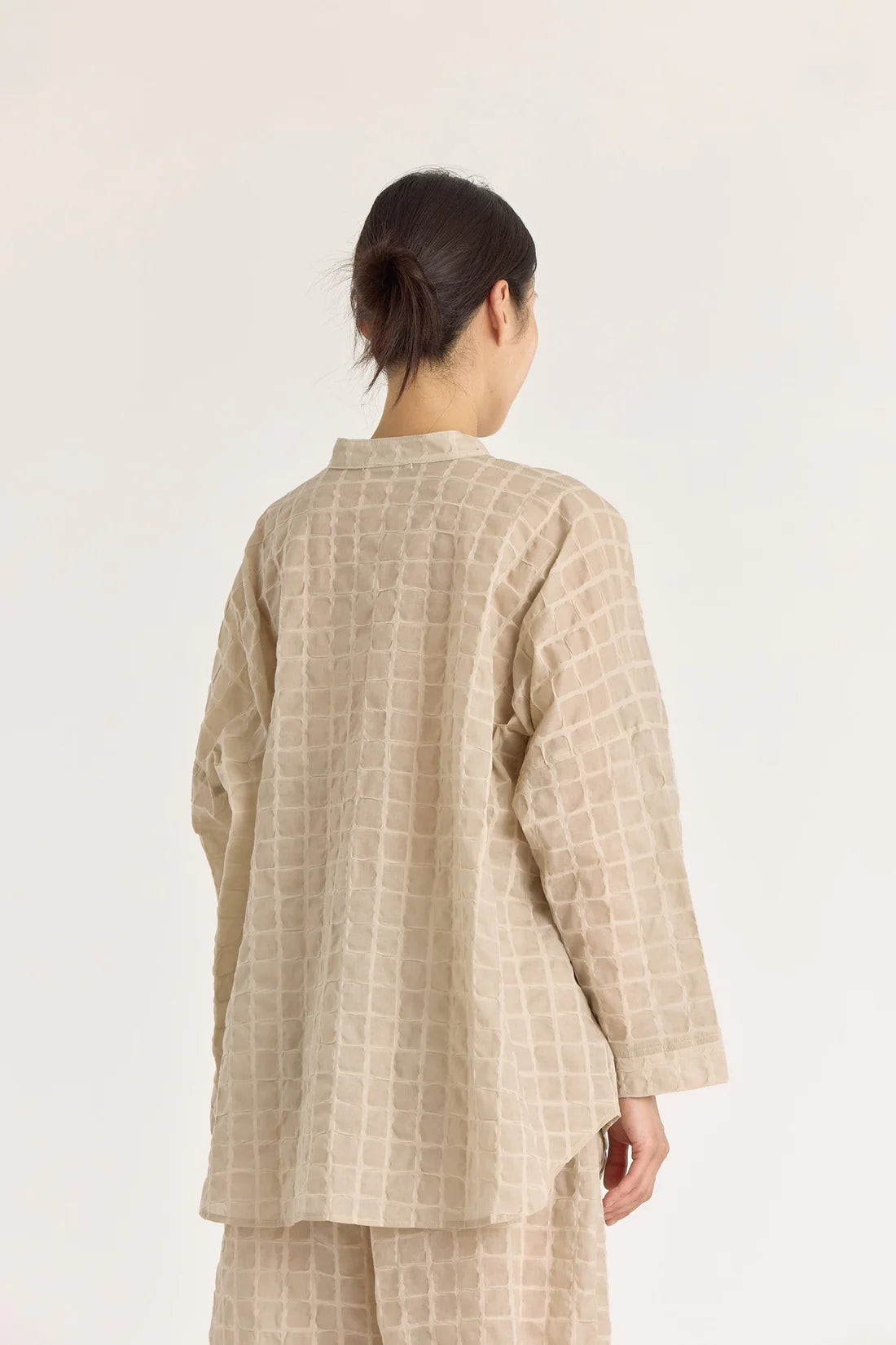 Black Crane Ripple Finish Shirt / Beige