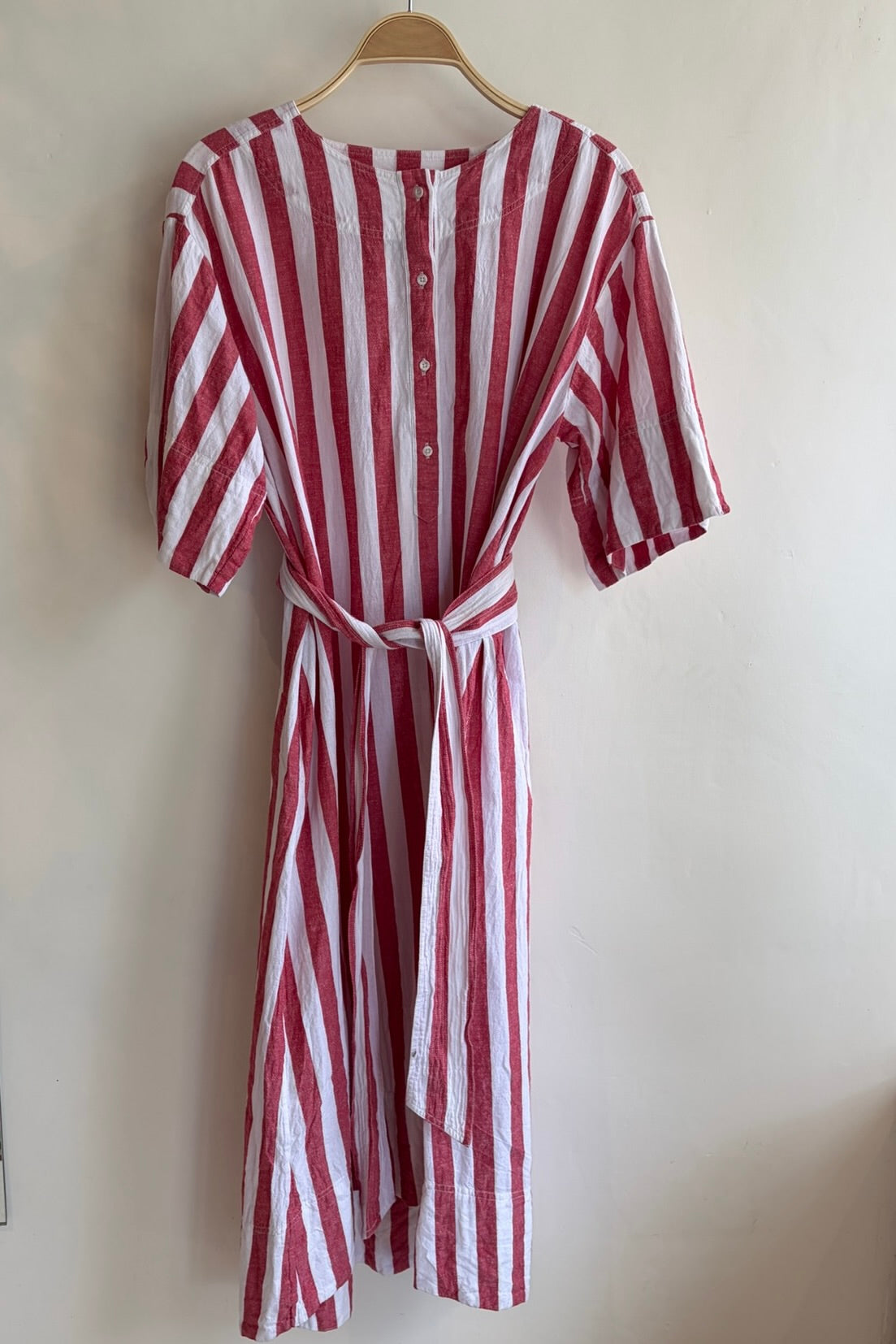 Pre-Loved / A Piece Apart Red and White Stripe Dress / Size xs/s