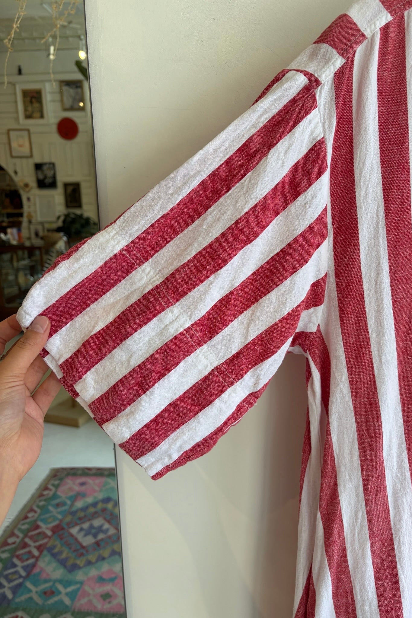 Pre-Loved / A Piece Apart Red and White Stripe Dress / Size xs/s