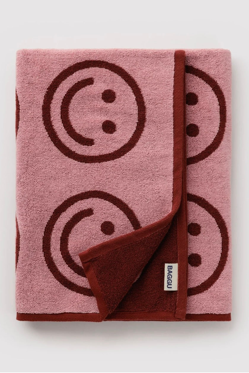 Baggu Bath Towel / Blush Happy
