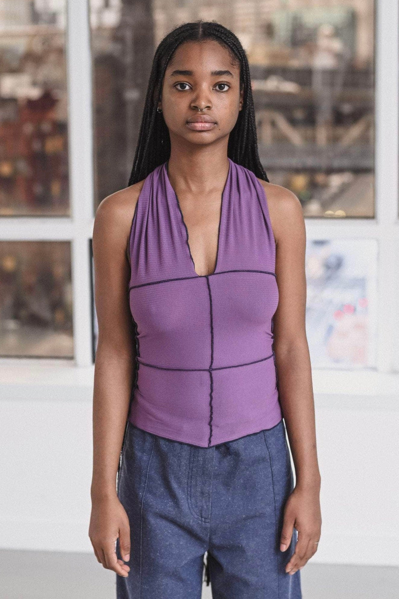 Baserange Cinder Halter Top / Venet Purple