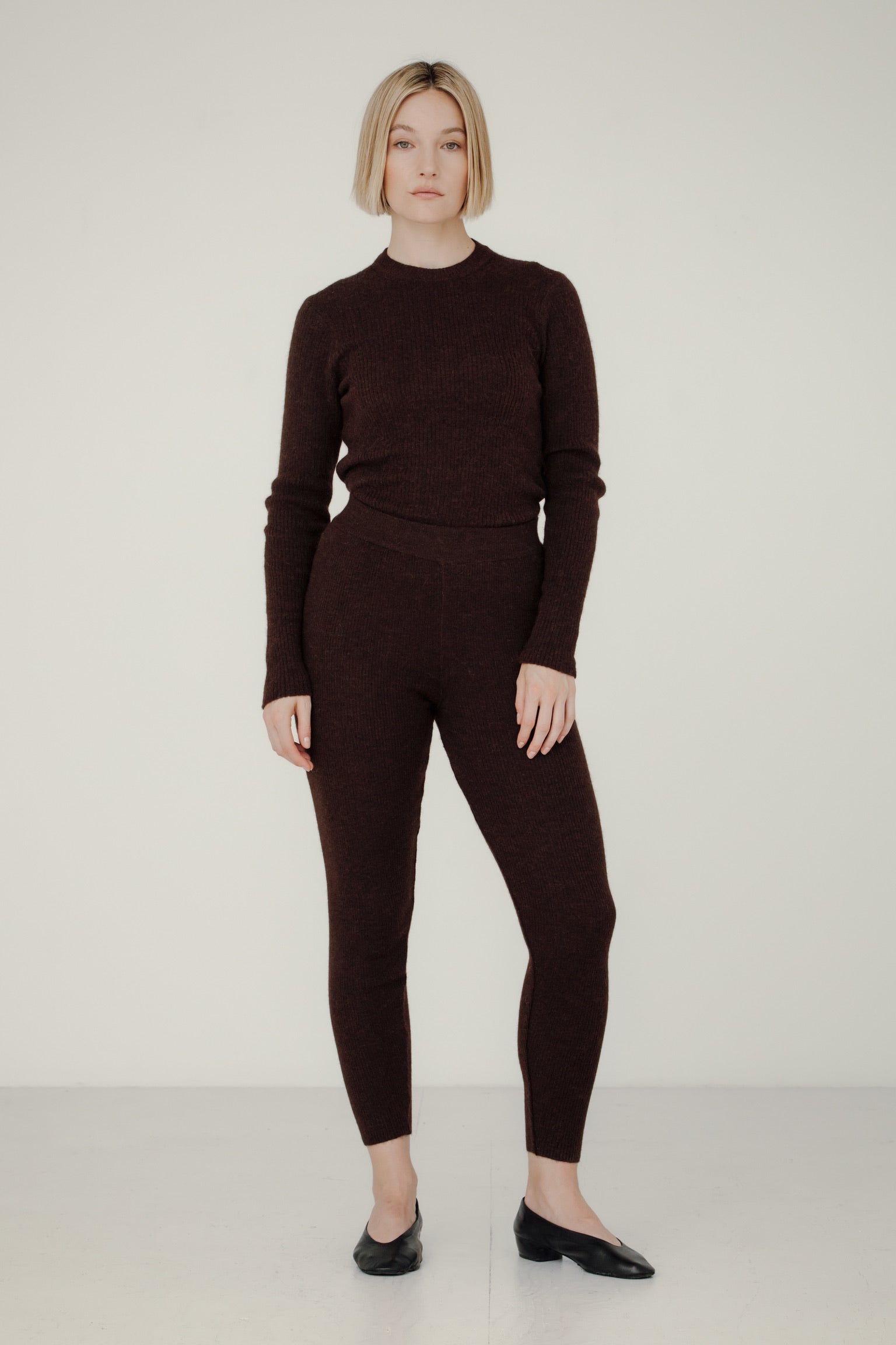 Bare Knitwear Core Rib Top / Syrup