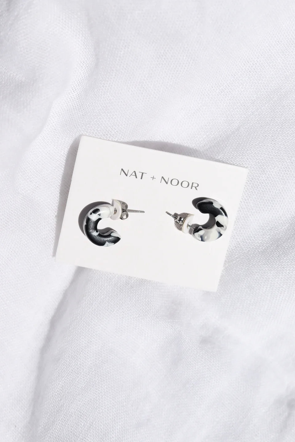 Nat + Noor Mali Hoops / Black + White