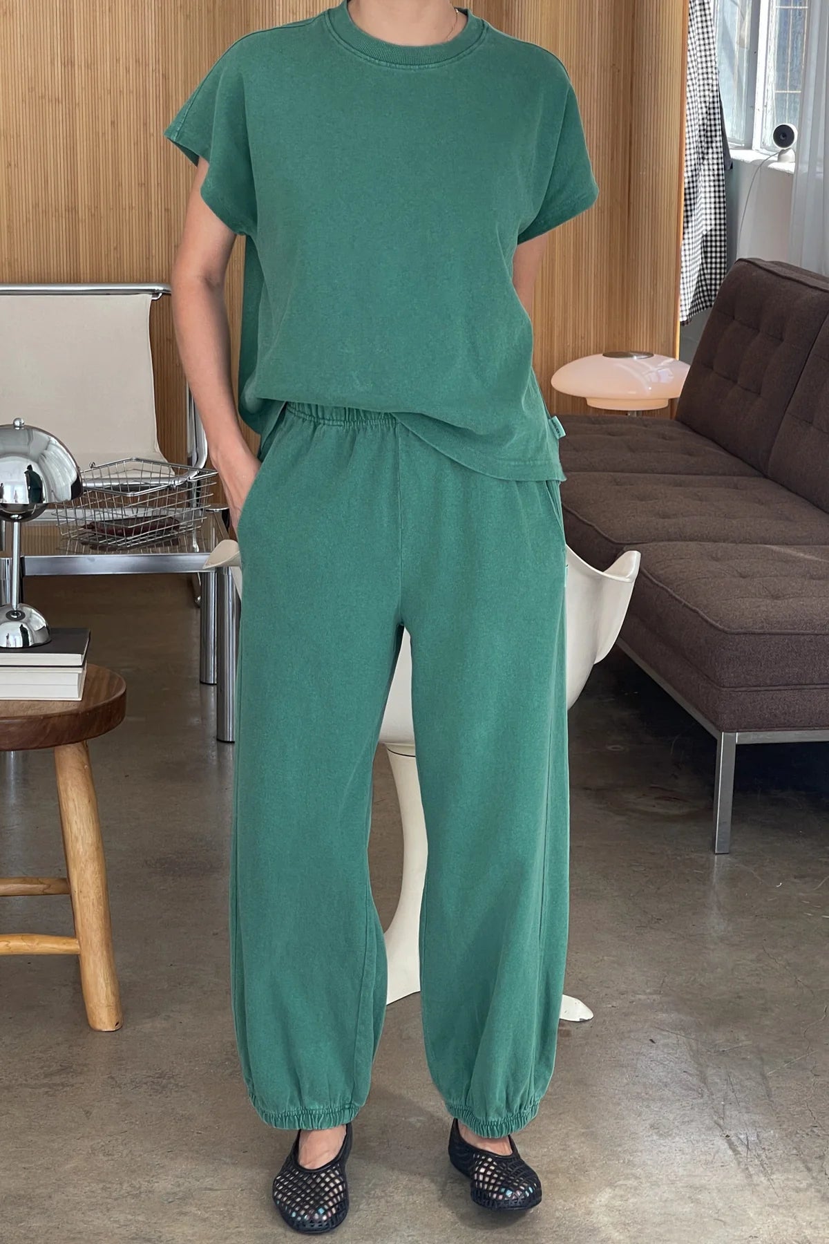 Le Bon Shoppe Cotton Jersey Balloon Pant / Basil