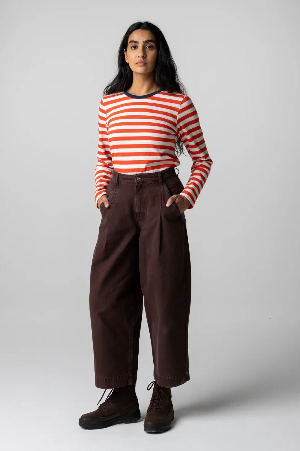 Eldon Stripe Tee / Lighthouse Red + Ecru